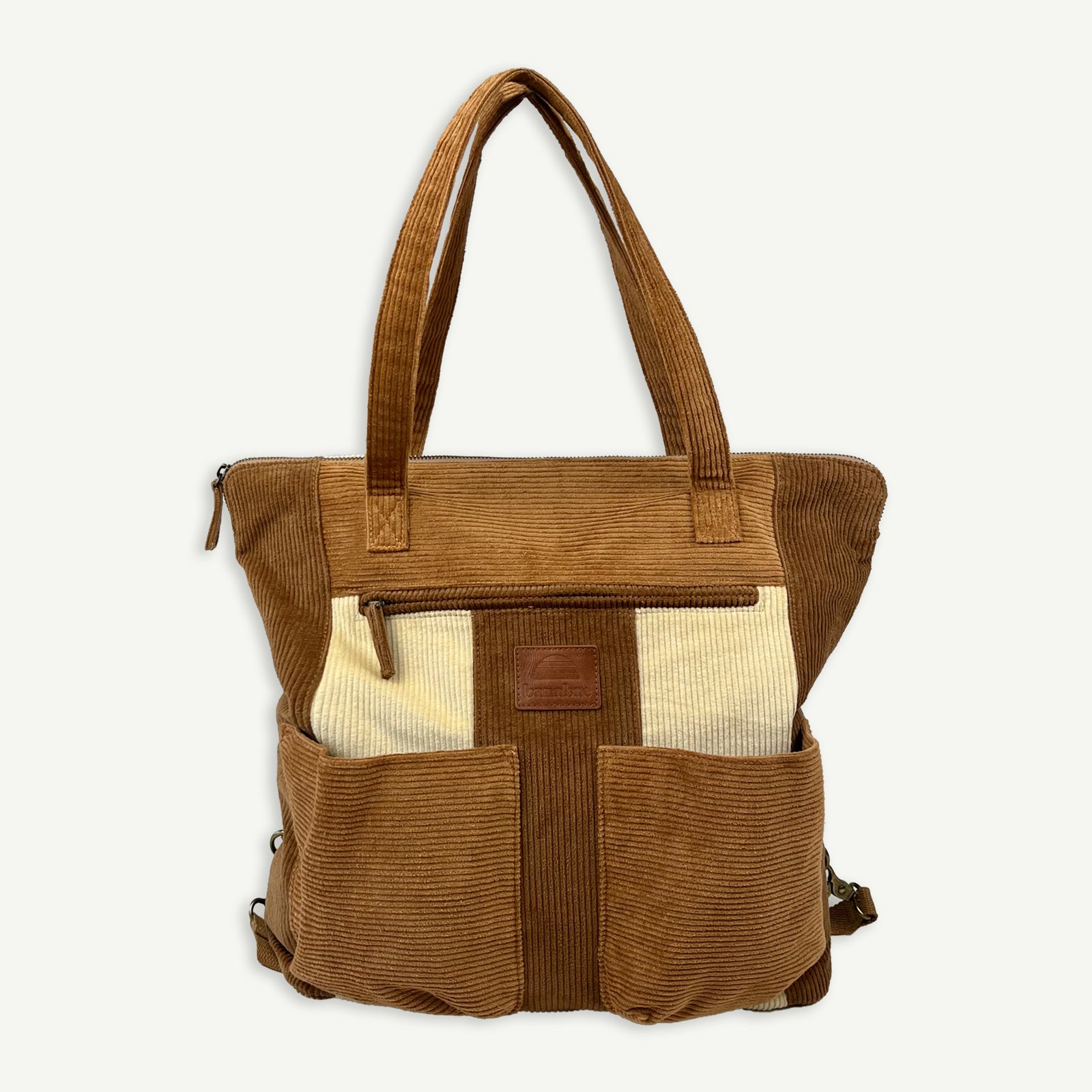 Corduroy Spliced Convertible Backpack - Adults