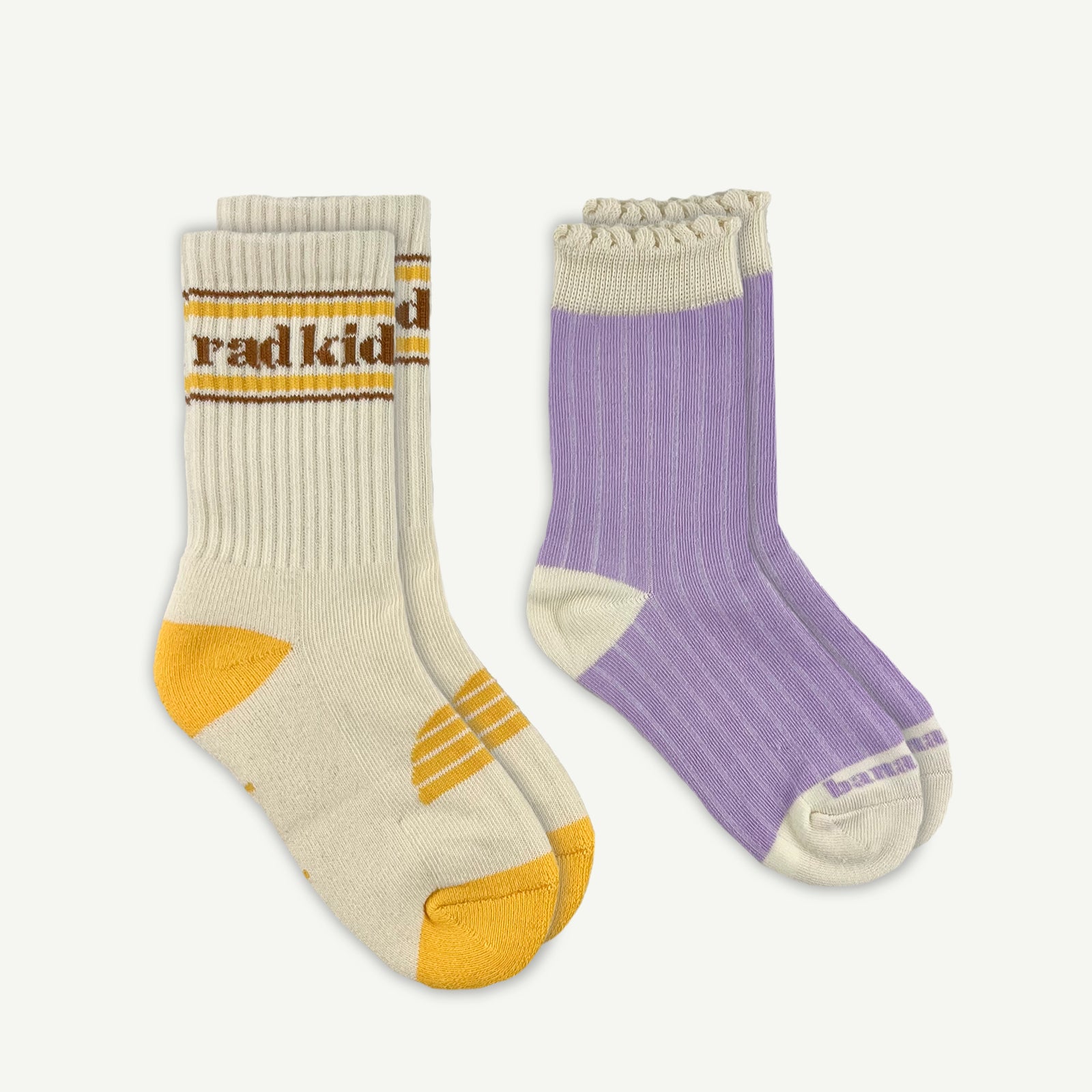 Rad Kid and Lilac Rib Organic Cotton Sock Pack