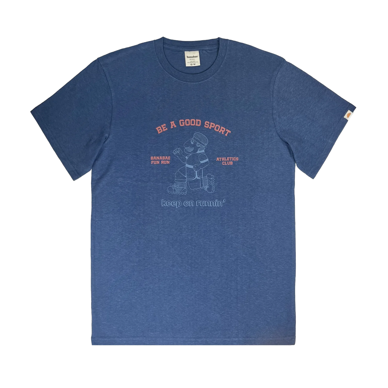 Keep On Running Adults Hemp Tee - Navy