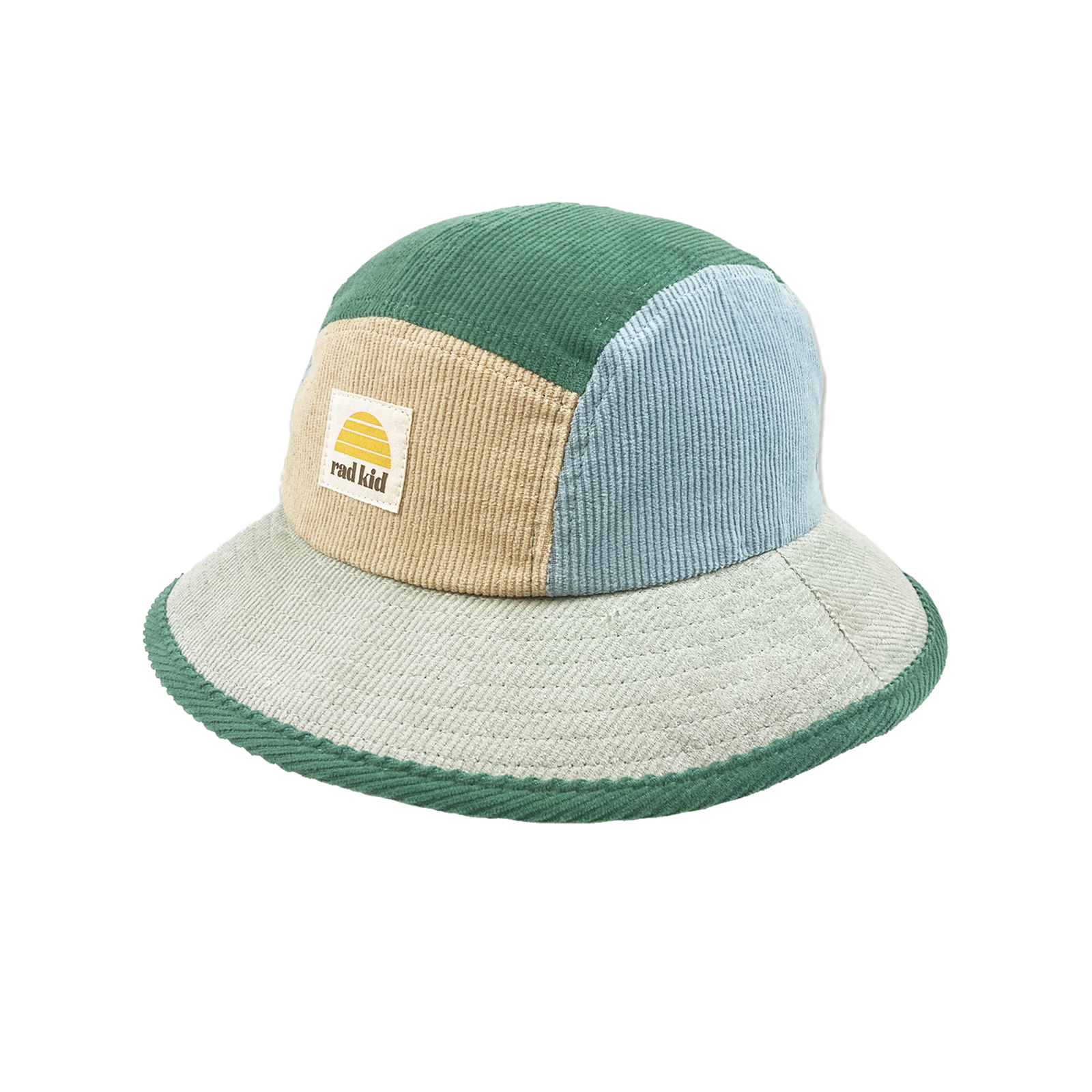 Rad Kid 5 Panel Spliced Bucket Hat - Lagoon