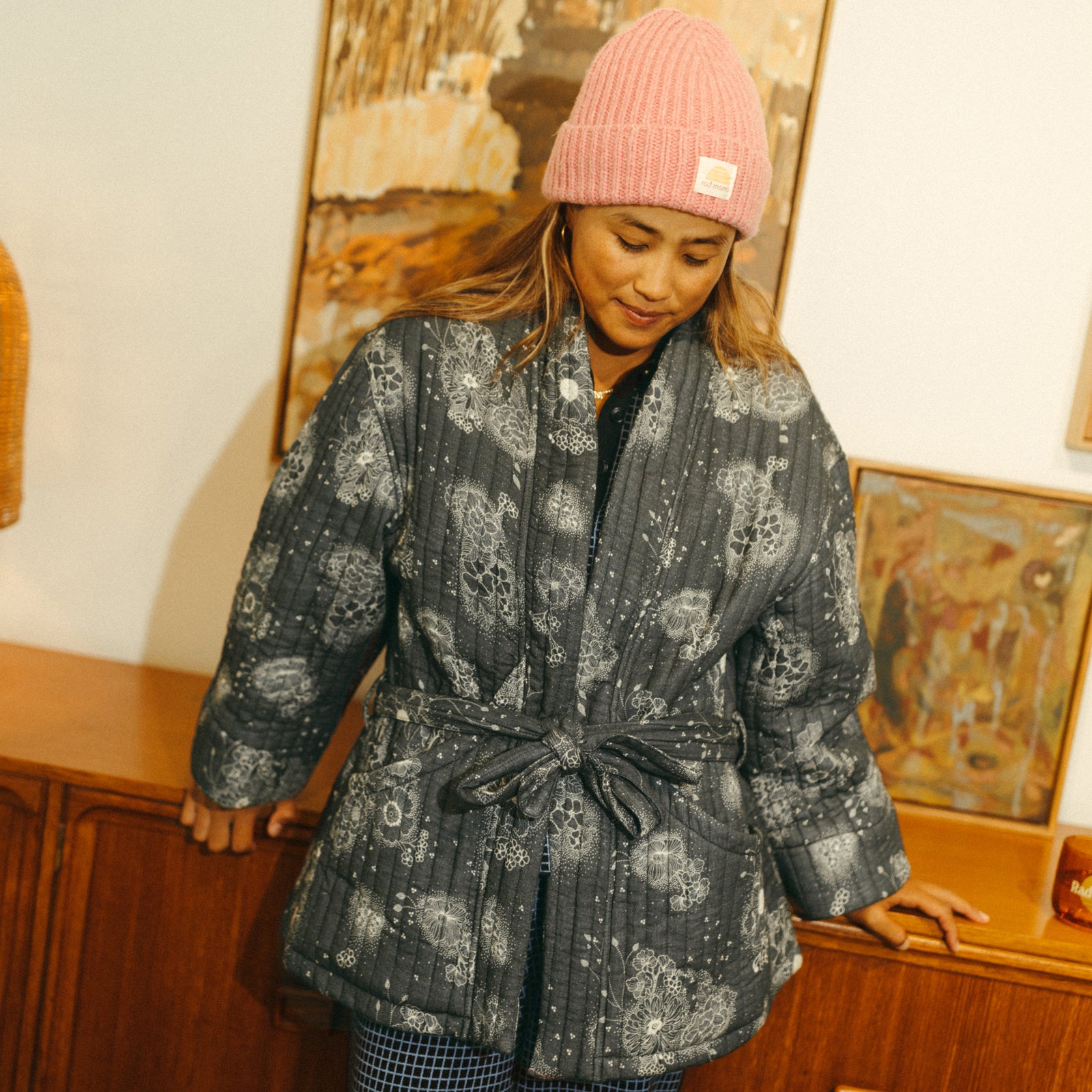 Quilted House Coat - Luminescent Floral