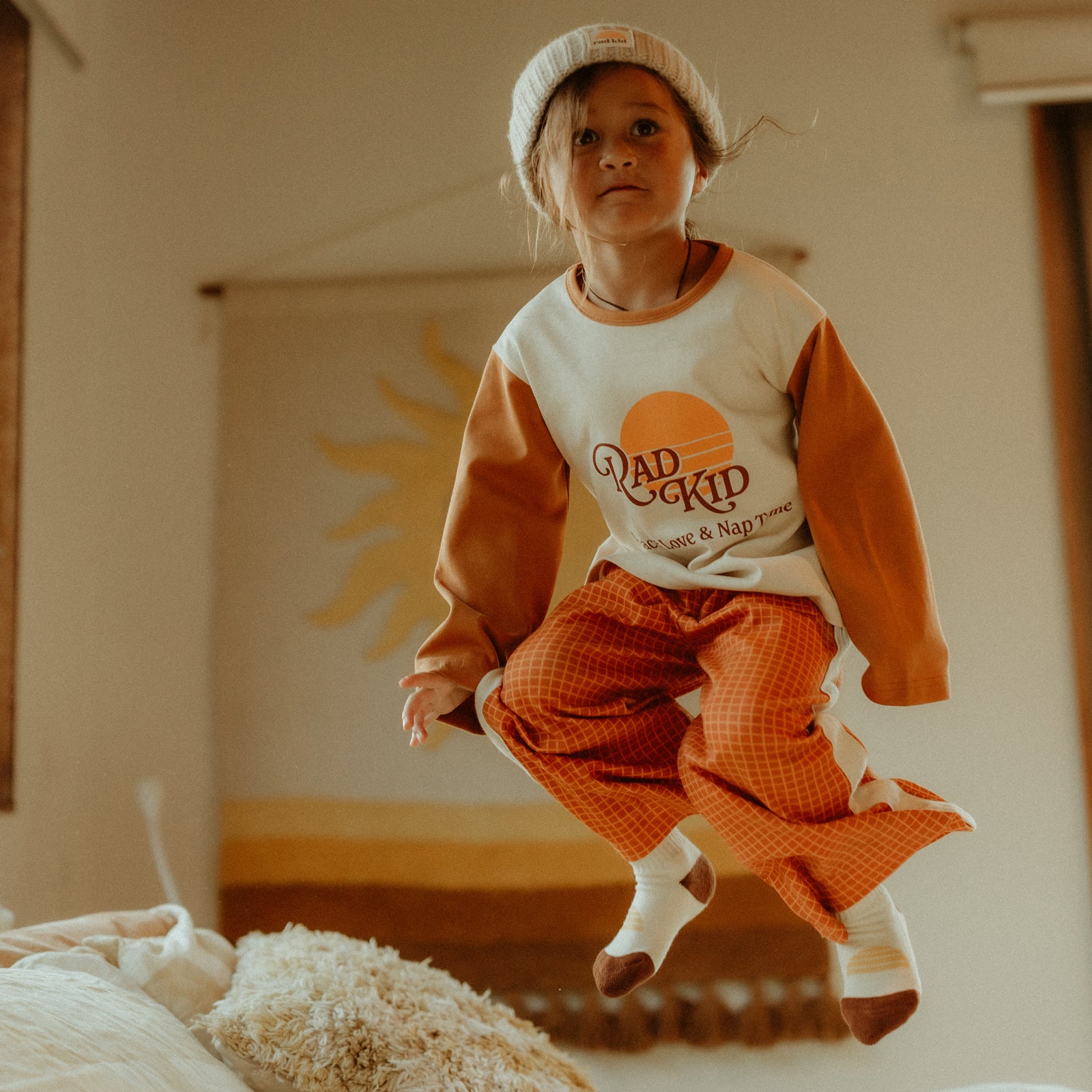 Rad Kid Organic Stretch PJ Set - Sunsets + FREE socks
