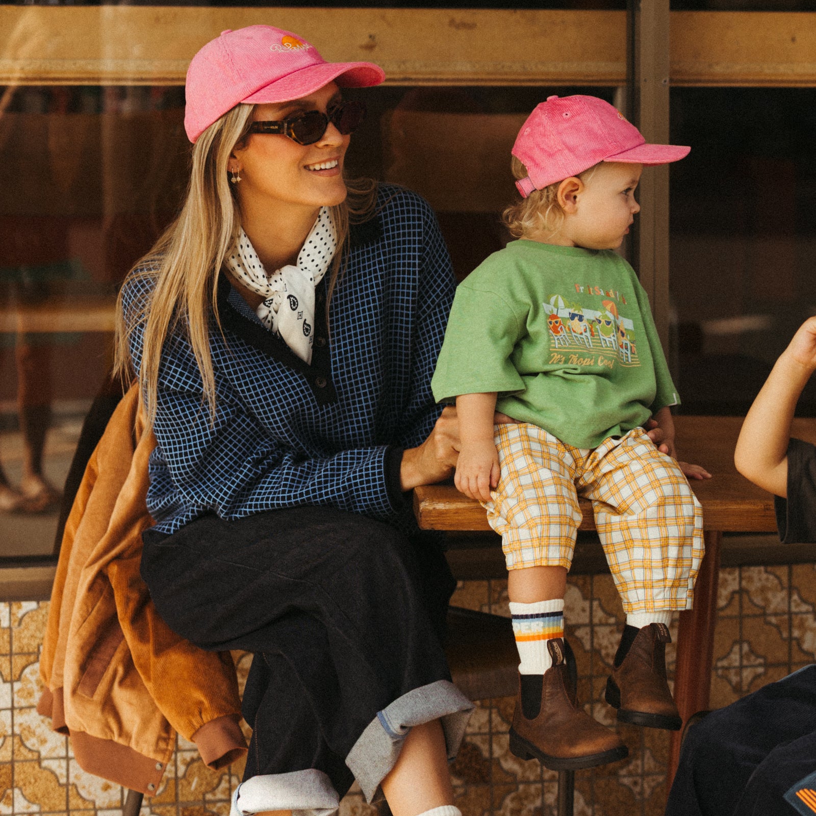 Rad Mama and Rad Kid Cord Cap Bundle - Pink