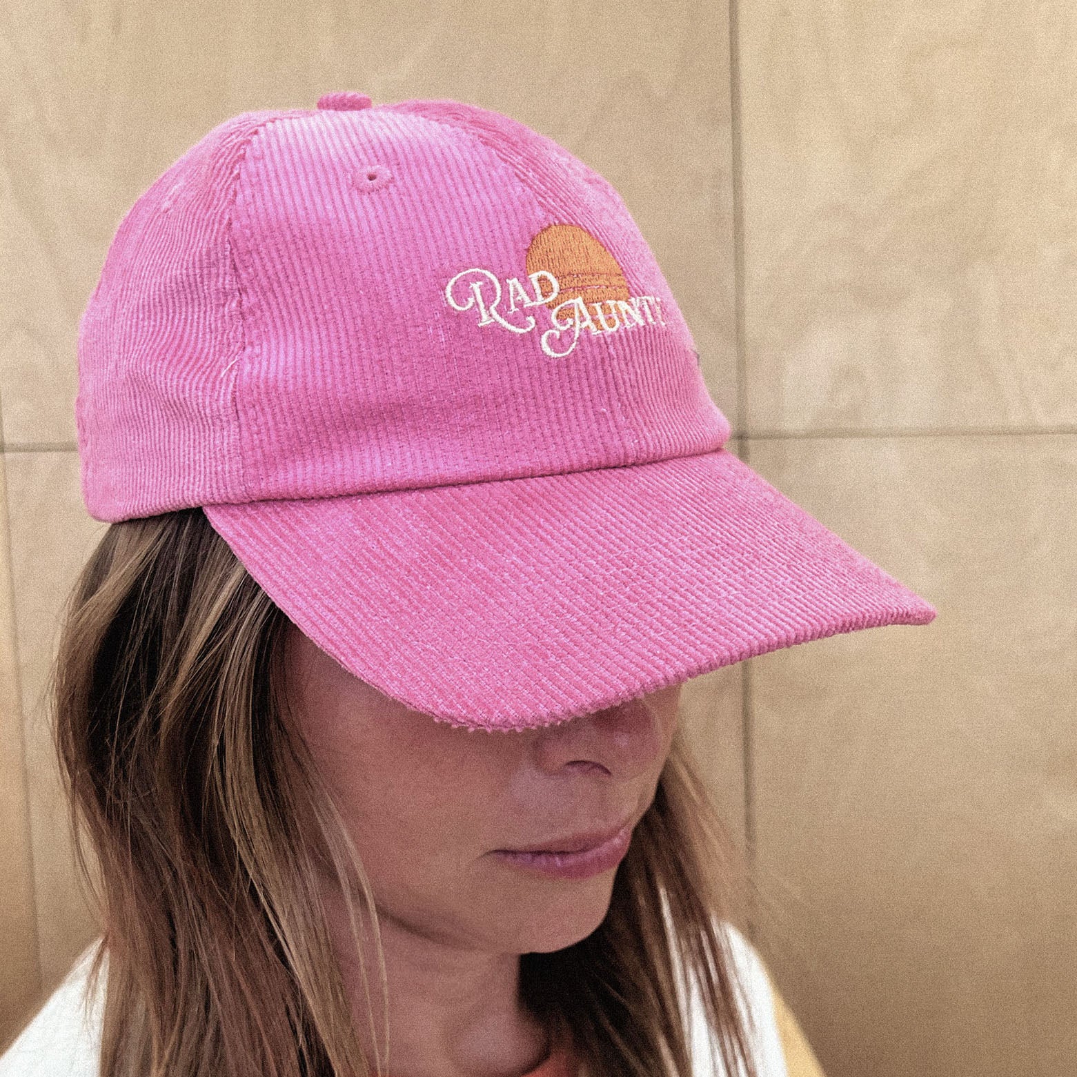 Rad Aunty and Rad Kid Cord Cap Bundle - Pink