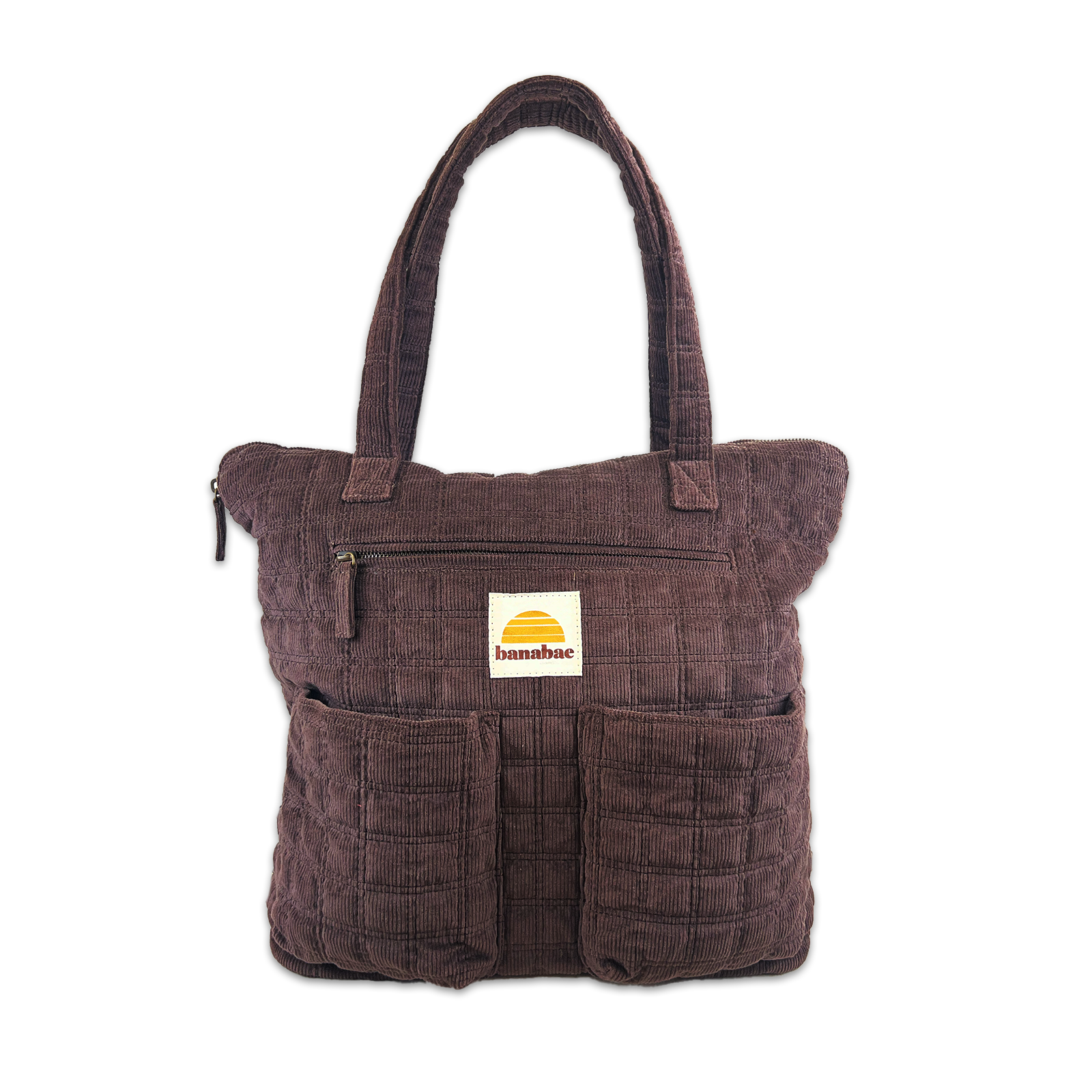 Corduroy Quilted Convertible Backpack - Coco