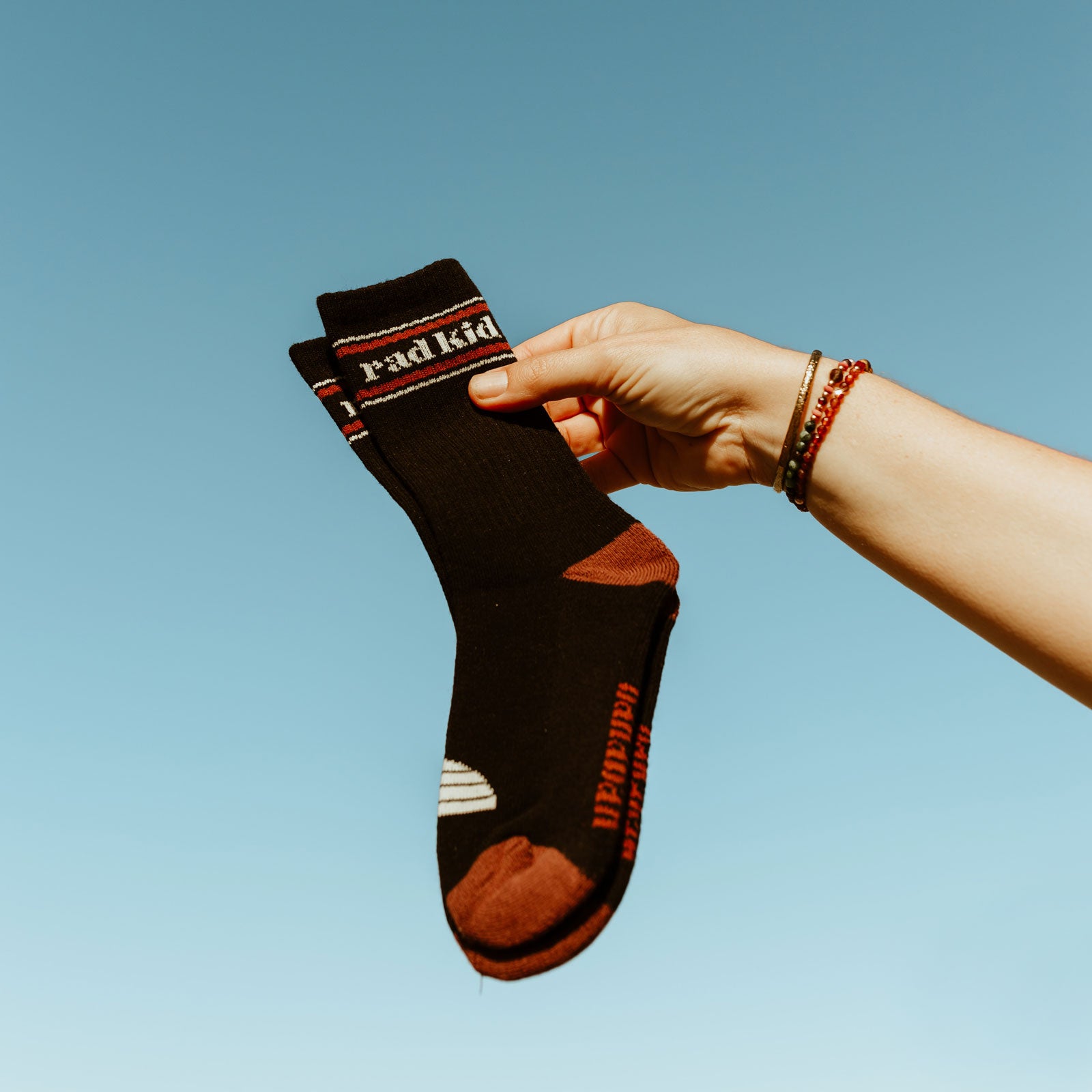 Rad Kid Organic Cotton Crew Socks Single - Black Forest