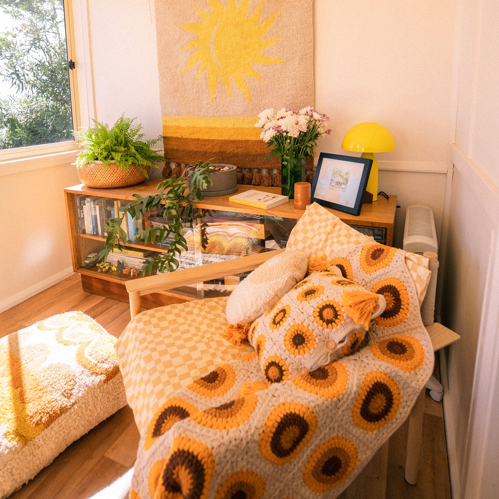 Sunflowers Crochet Cushion Cover