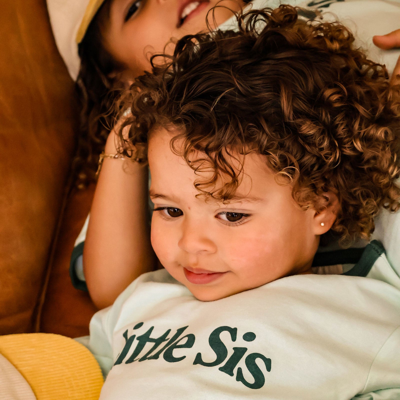 Little Sis Ringer Tee - Mint and Teal