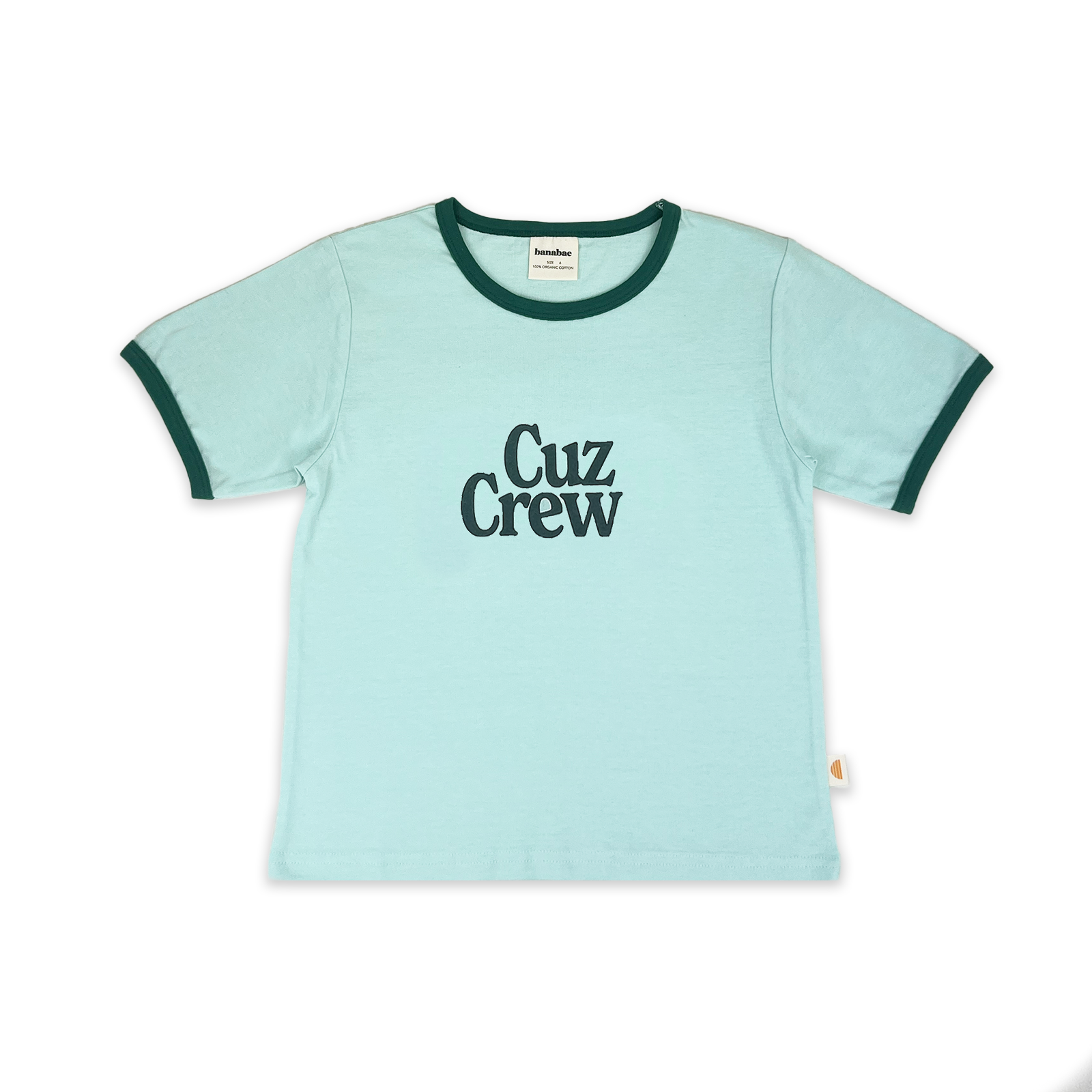 Cuz Crew Ringer Tee - Mint and Teal