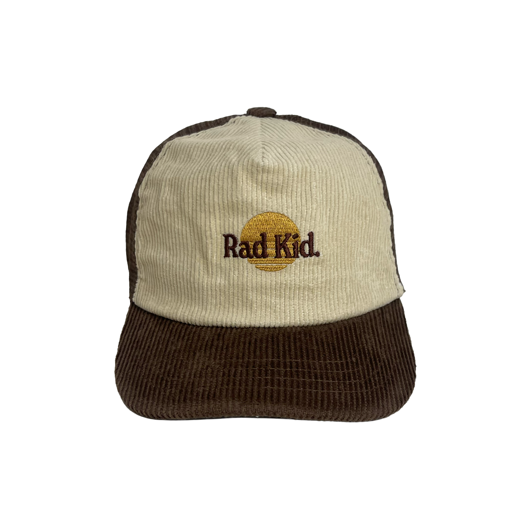 Rad Kid 2 Tone Cord Trucker Cap - Choc