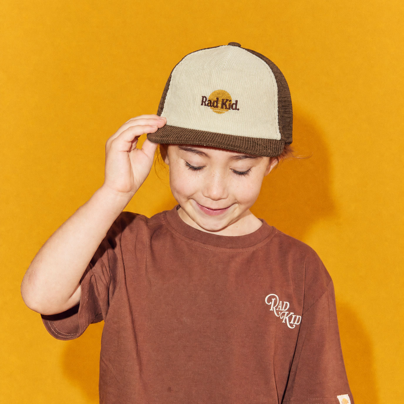 Rad Dad and Rad Kid 2 Tone Cord Trucker Cap Bundle - Choc