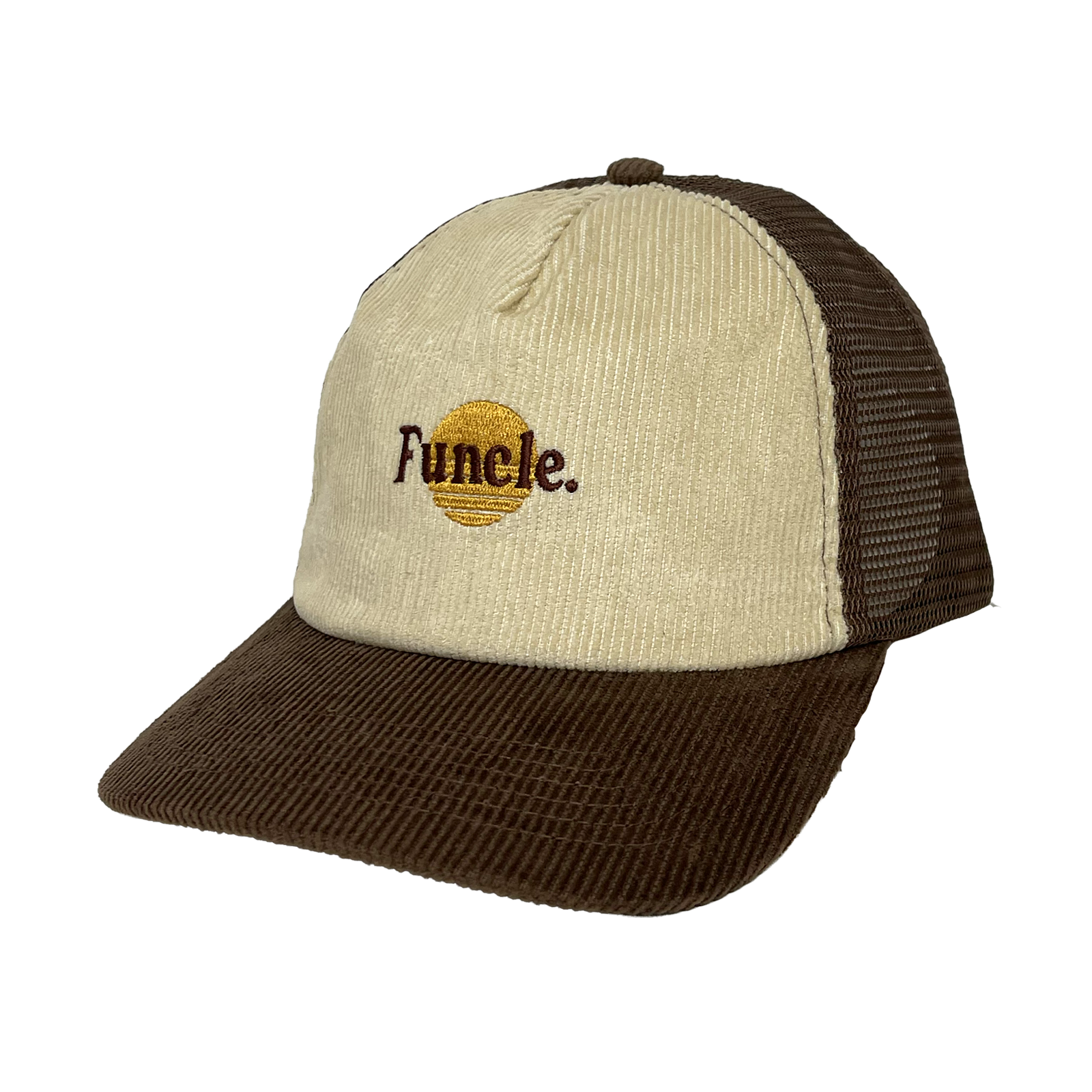Funcle 2 Tone Cord Trucker Cap - Choc