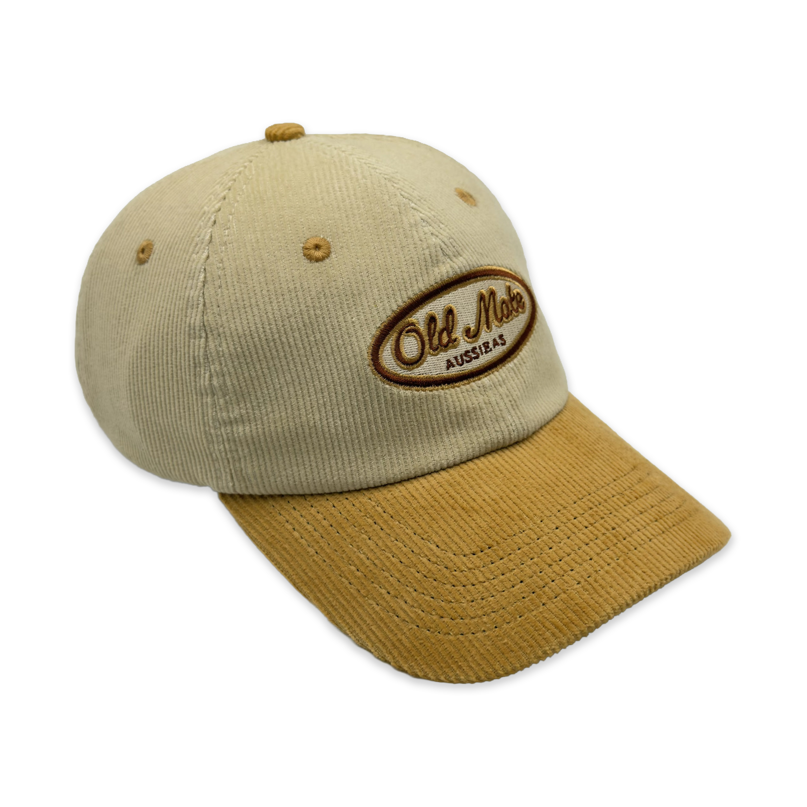 Old Mate Adults and Kids 2 Tone Cord Cap Bundle - Natural/Mustard