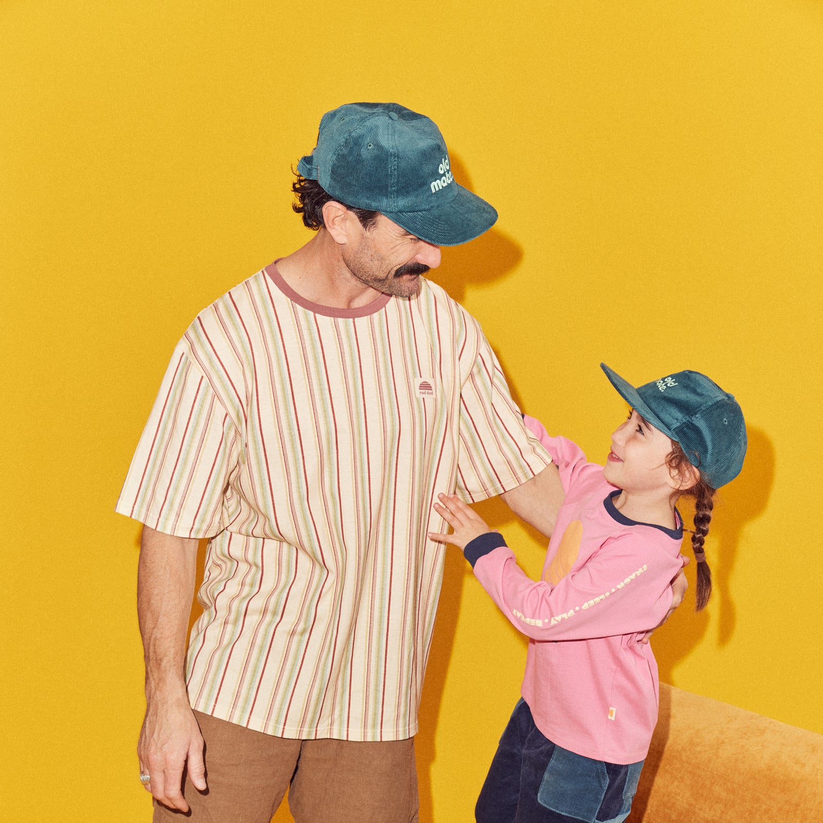 Old Mate Adults and Kids Cord Cap Bundle - Teal