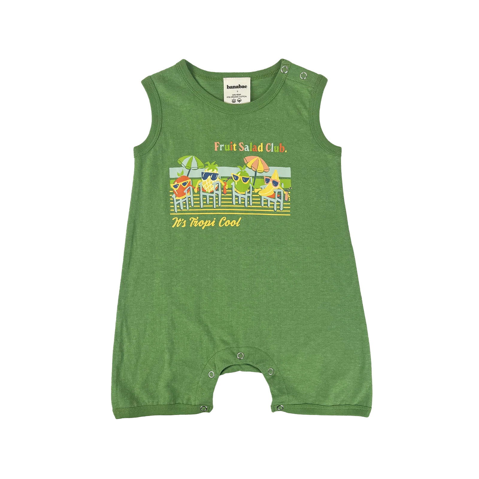 Fruit Salad Club Hemp Playsuit - Green