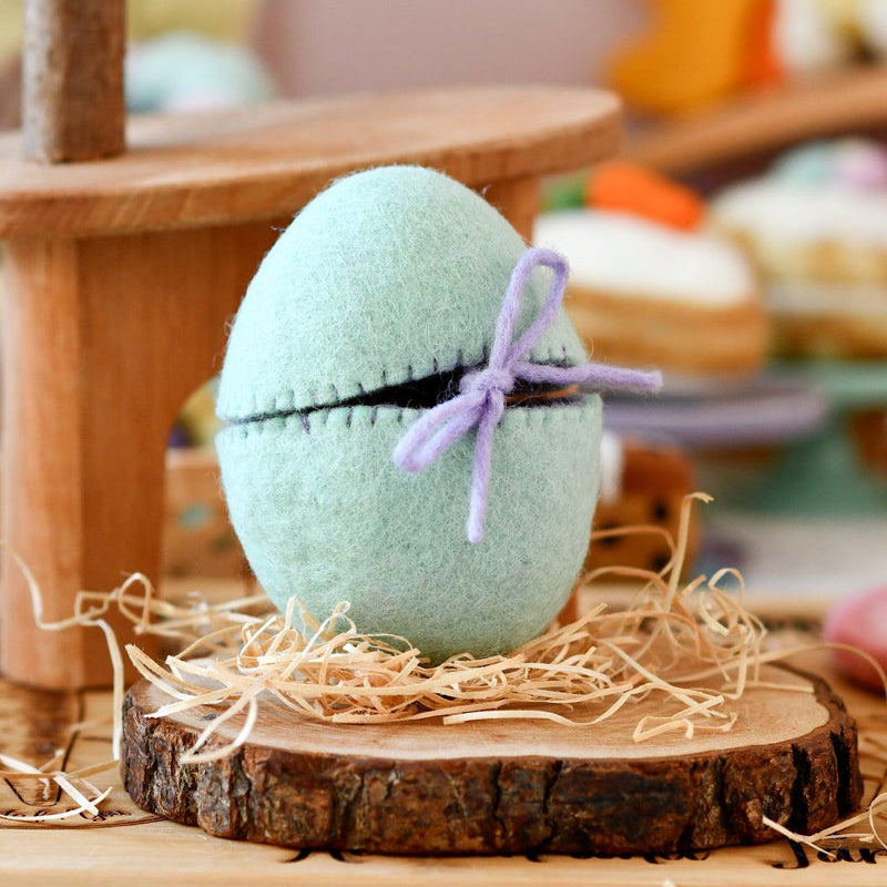 Felt Surprise Egg with Brown Bunny Inside