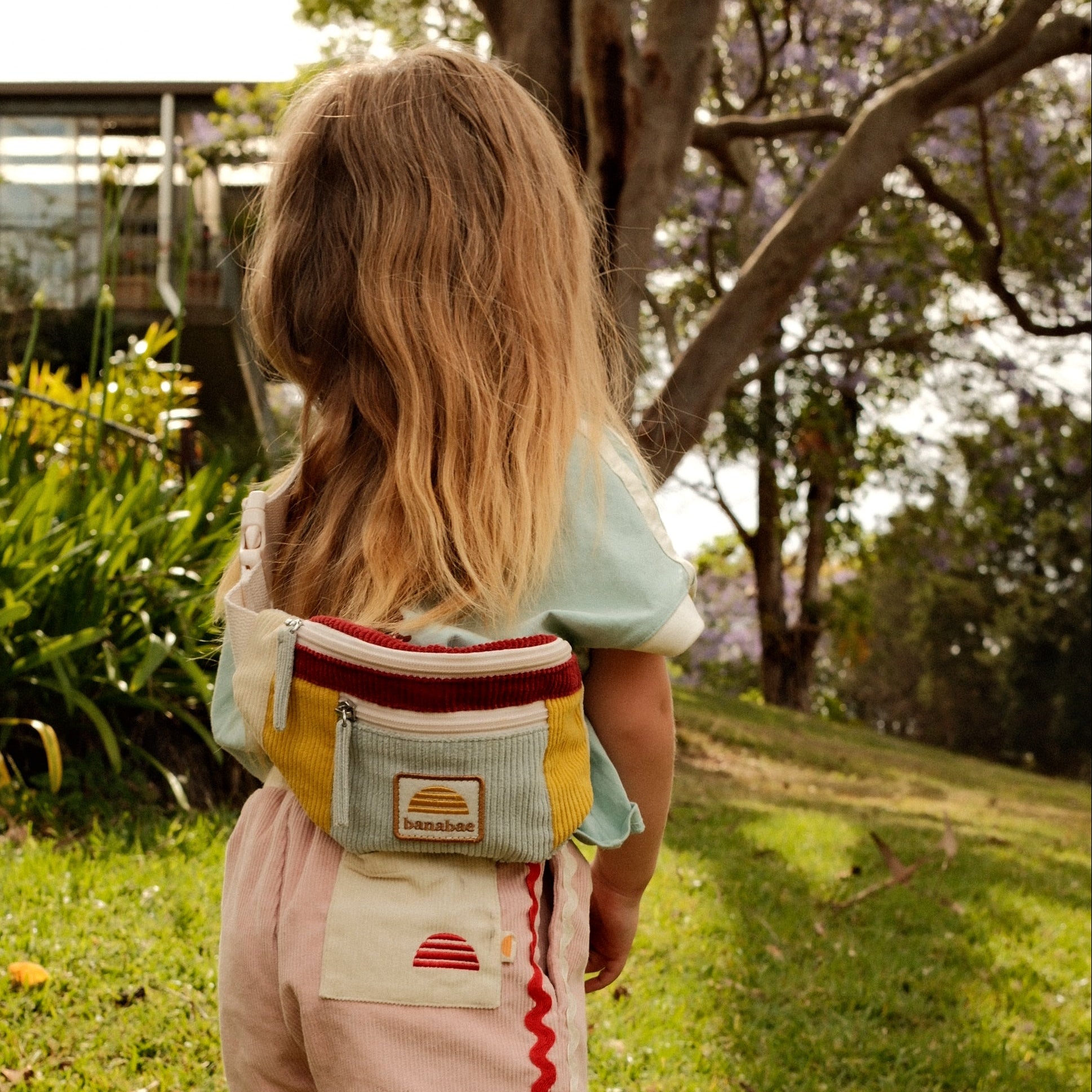 Kids Corduroy Splice Eco Belt Bag - Primary