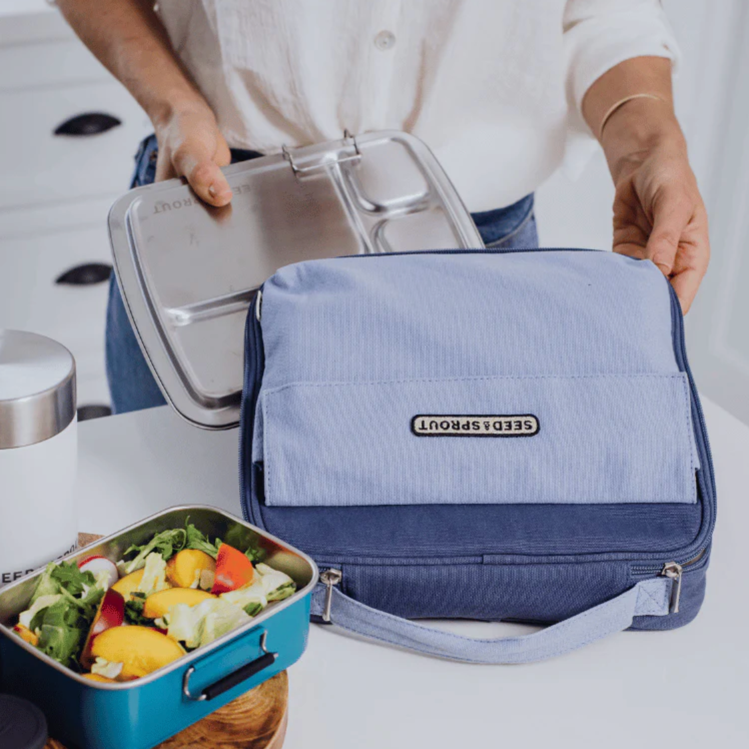 Insulated CrunchCase Lunch Bag - Indigo