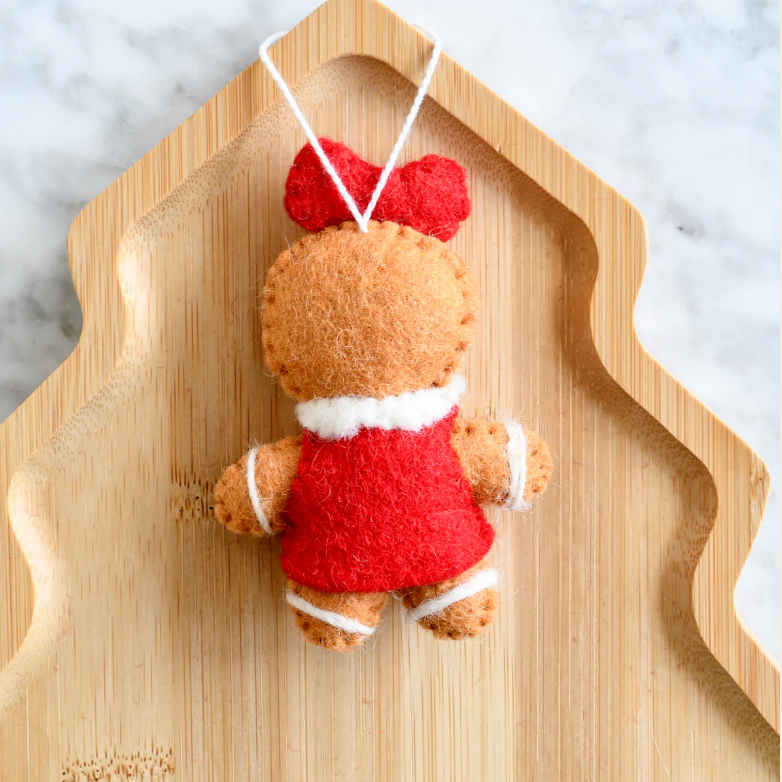 Felt Christmas Gingerbread Girl Ornament