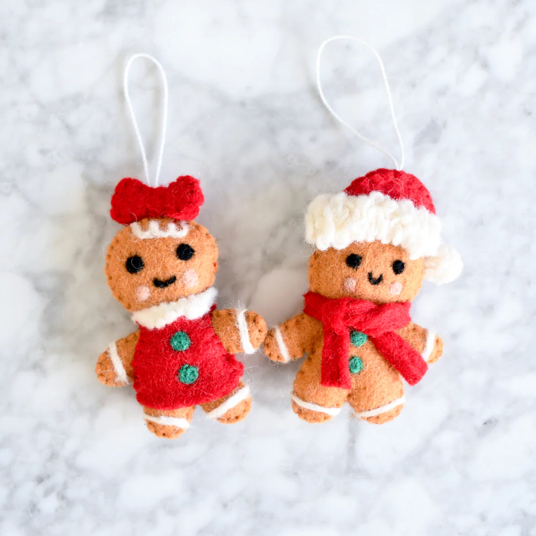 Felt Christmas Gingerbread Girl Ornament