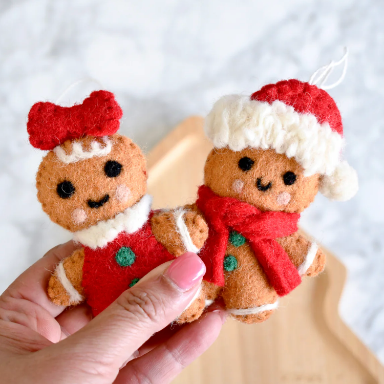 Felt Christmas Gingerbread Boy Ornament