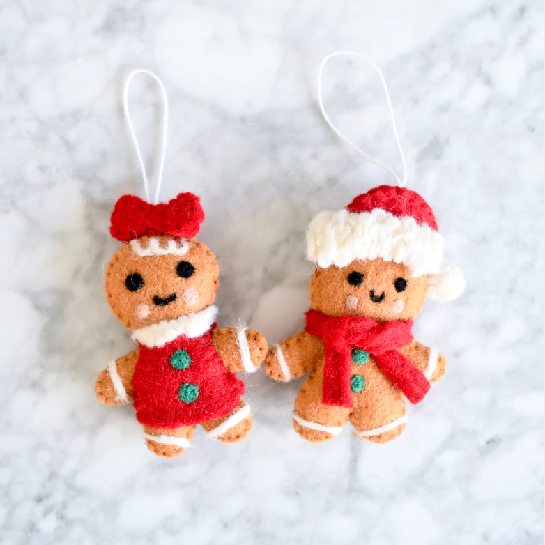 Felt Christmas Gingerbread Boy Ornament