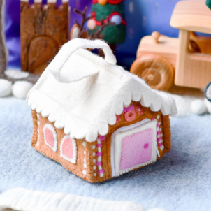 Felt Pink Gingerbread House Bag