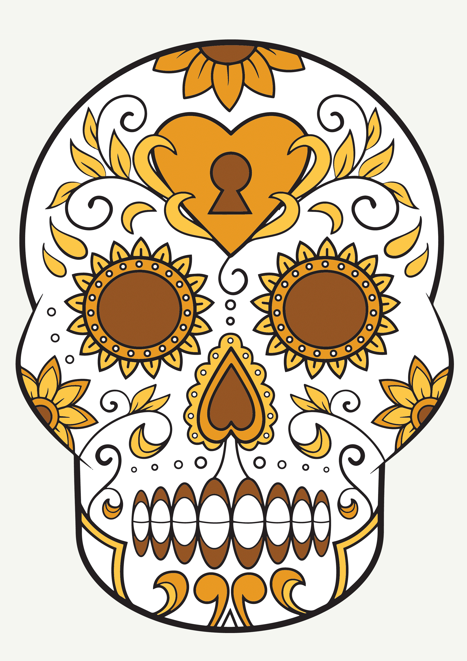 FREE Halloween Colouring In: Day Of The Dead Sugar Skulls