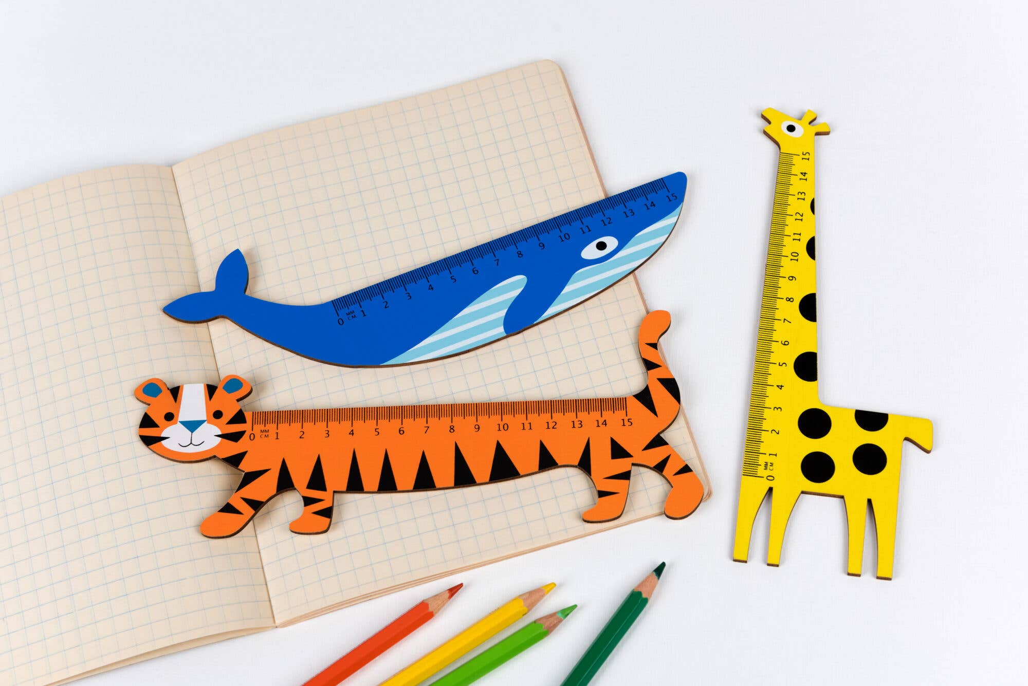 Rex London Wooden Ruler Blue Whale