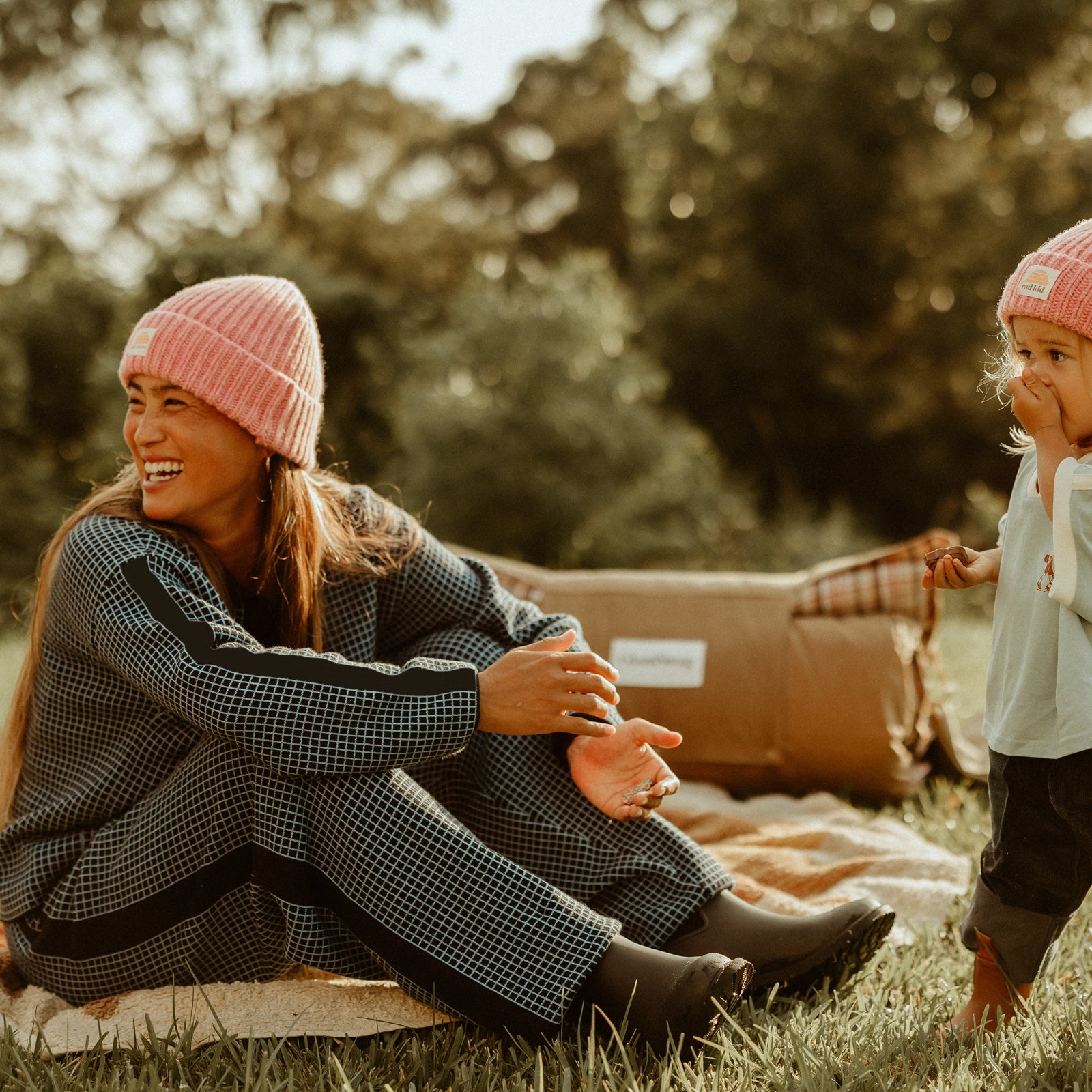 Organic Cotton Knit Lounge Set Bundle - Micro Check