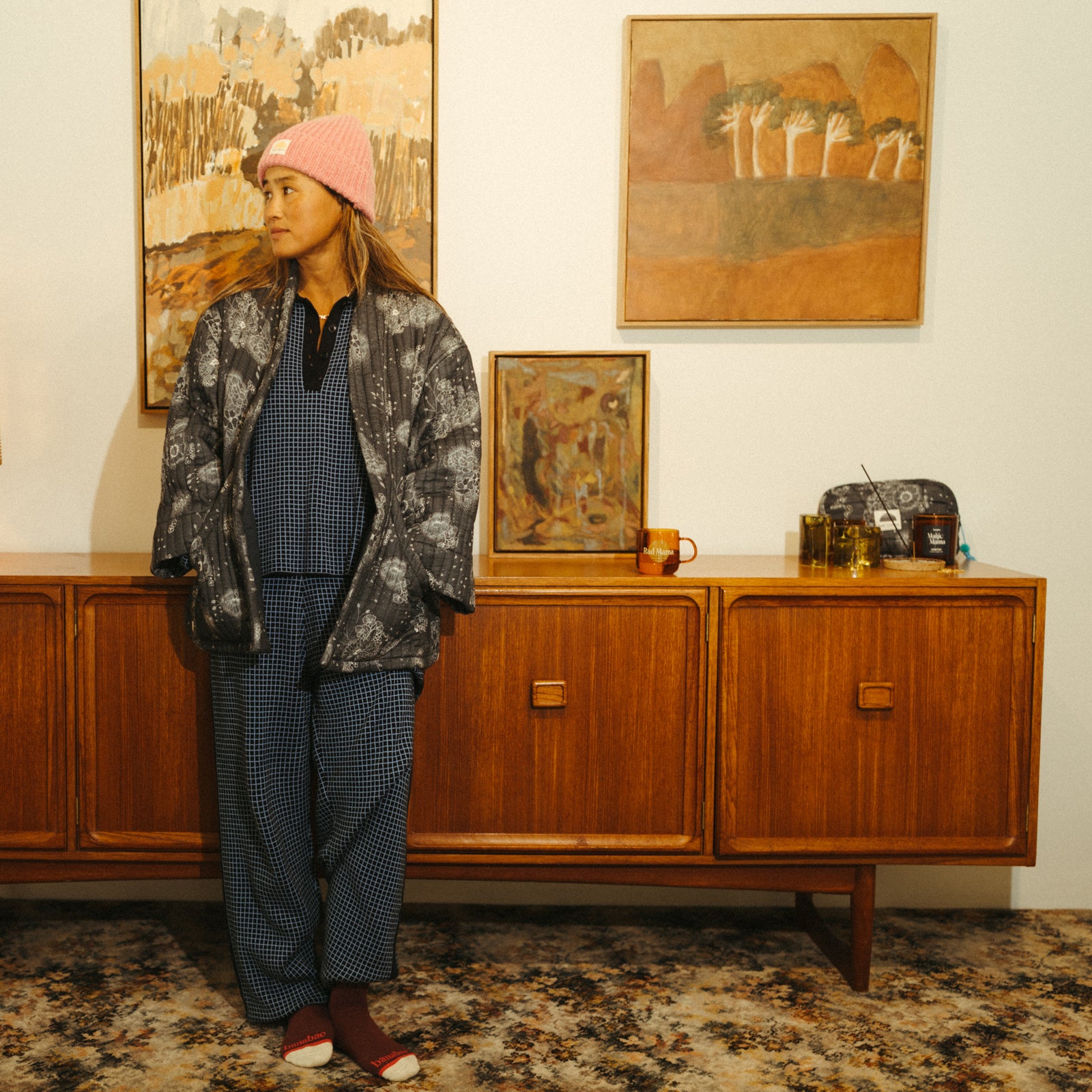 Organic Cotton Knit Lounge Set Bundle - Micro Check