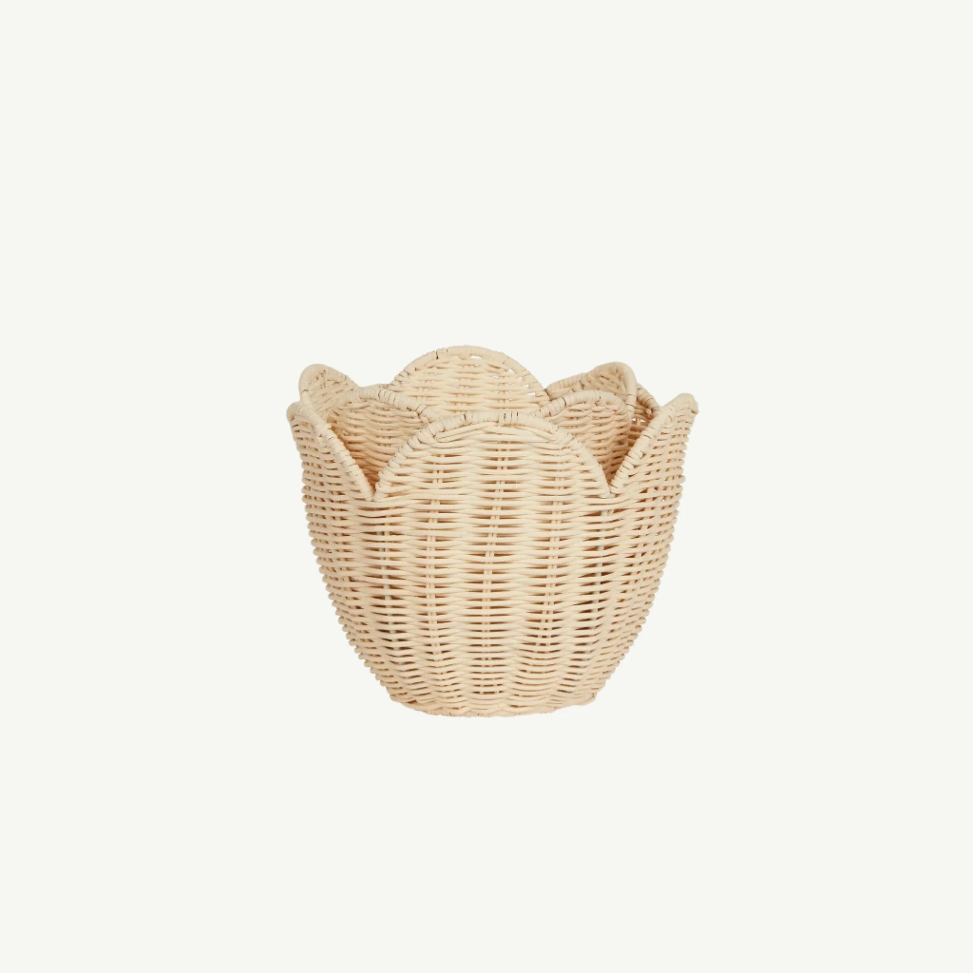 Olli Ella Rattan Lily Basket Set - Buttercream