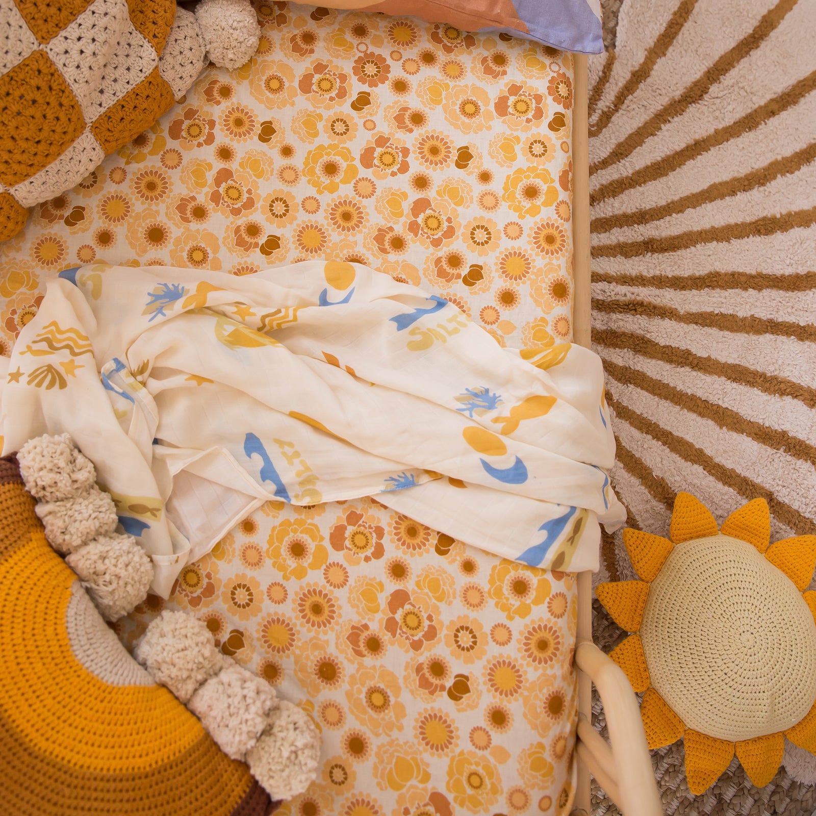 Sunburst Crochet Cushion