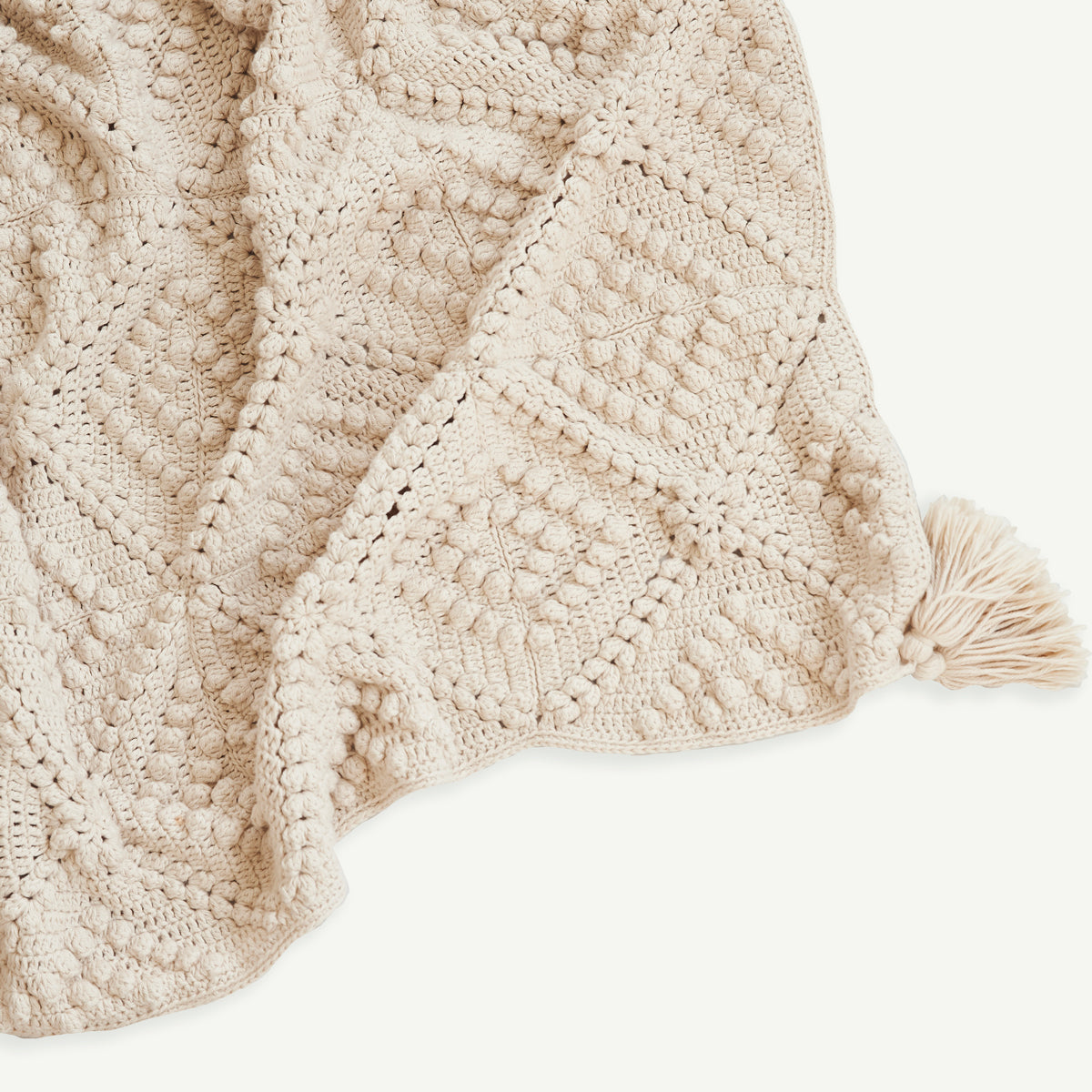 Natural Textured Cotton Crochet Blankie
