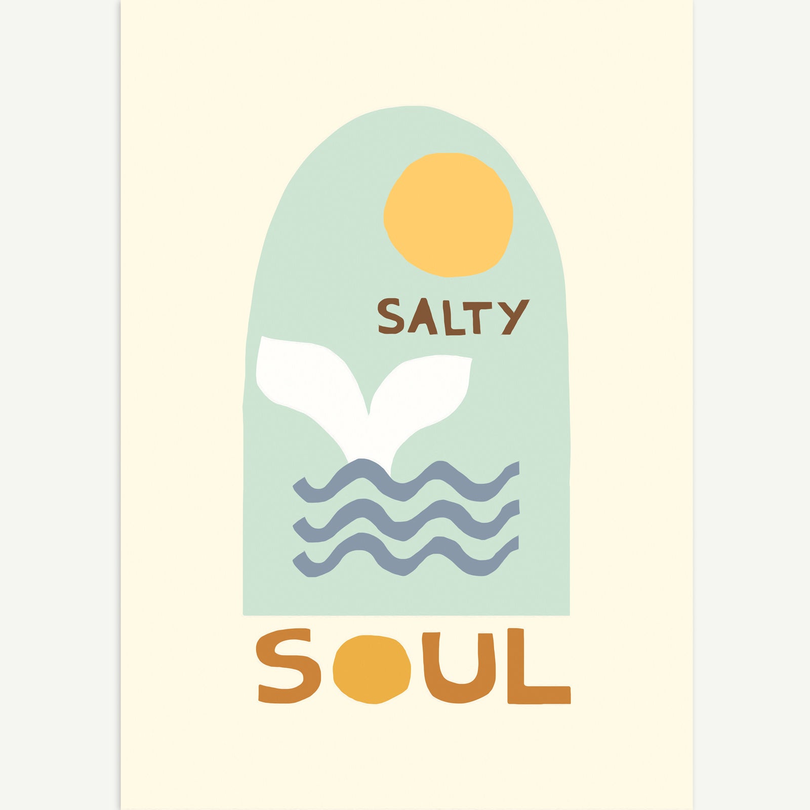 Salty Soul Cotton Canvas Wall Hanging - White