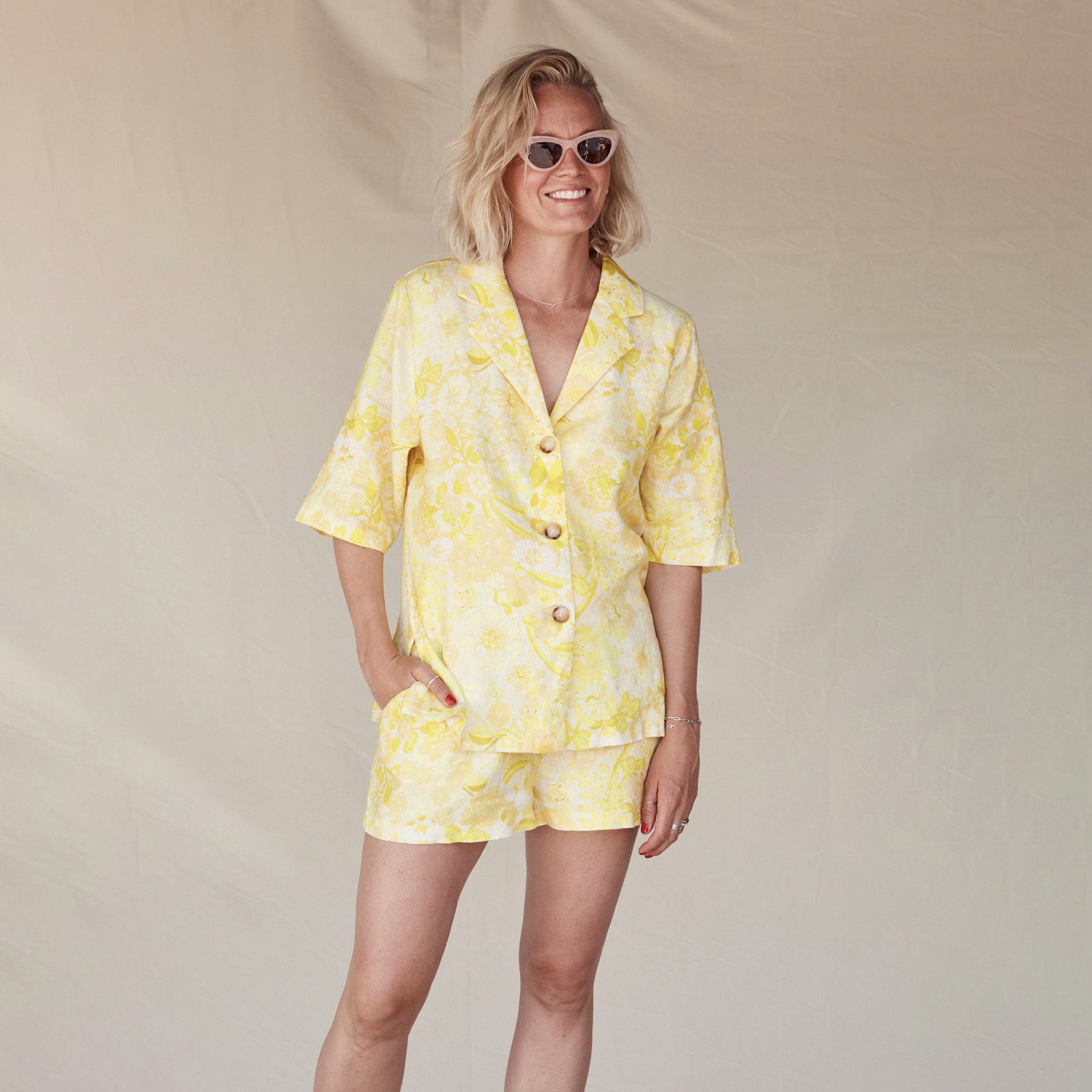 Limoncello Floral Linen Resort Shirt