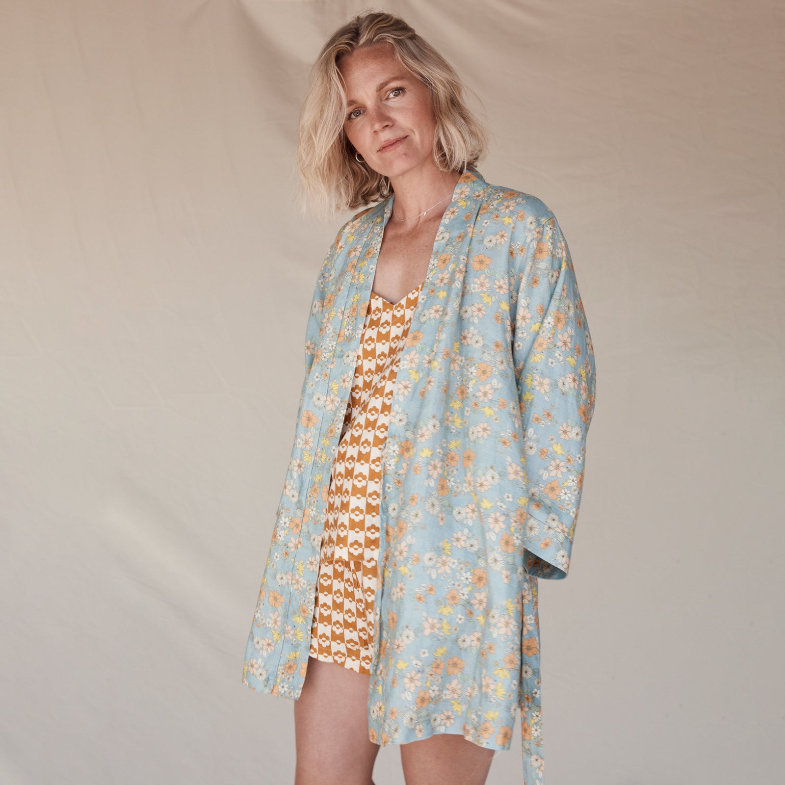 Love Child Short Linen Robe