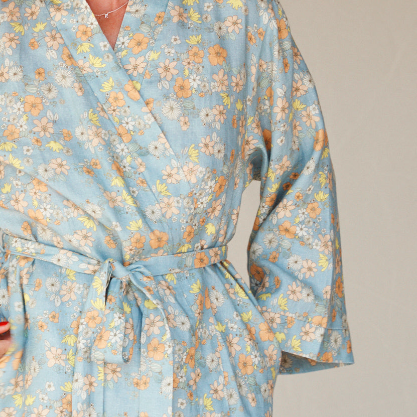 Love Child Short Linen Robe