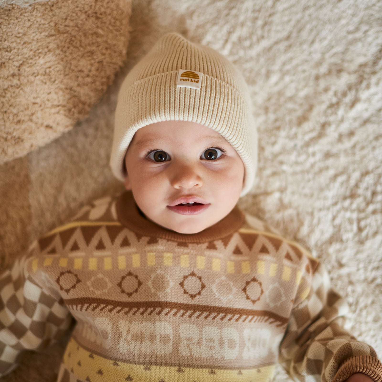 Rad Kid Organic Knit Beanie - Ecru