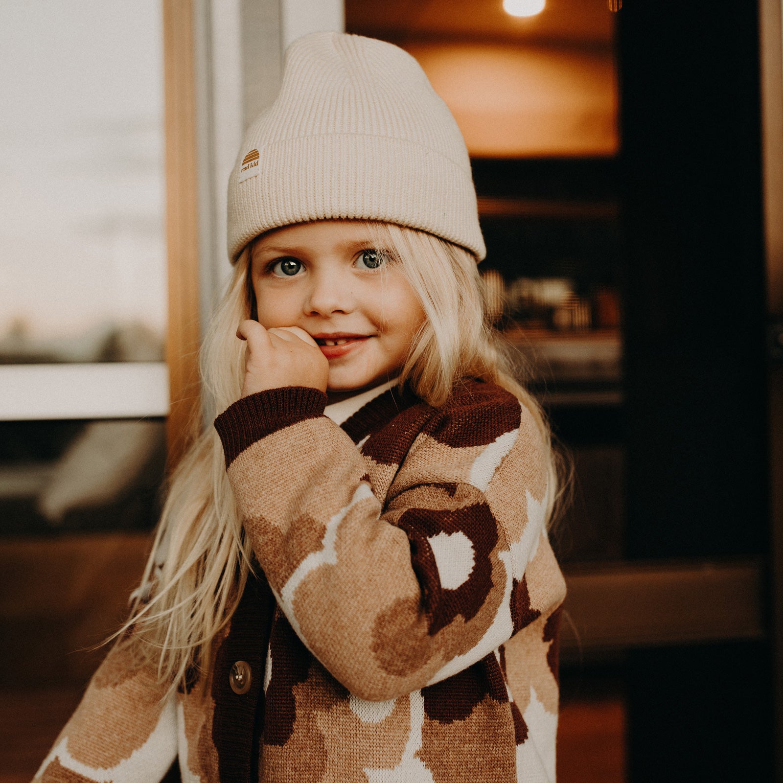 Rad Kid Organic Knit Beanie - Ecru