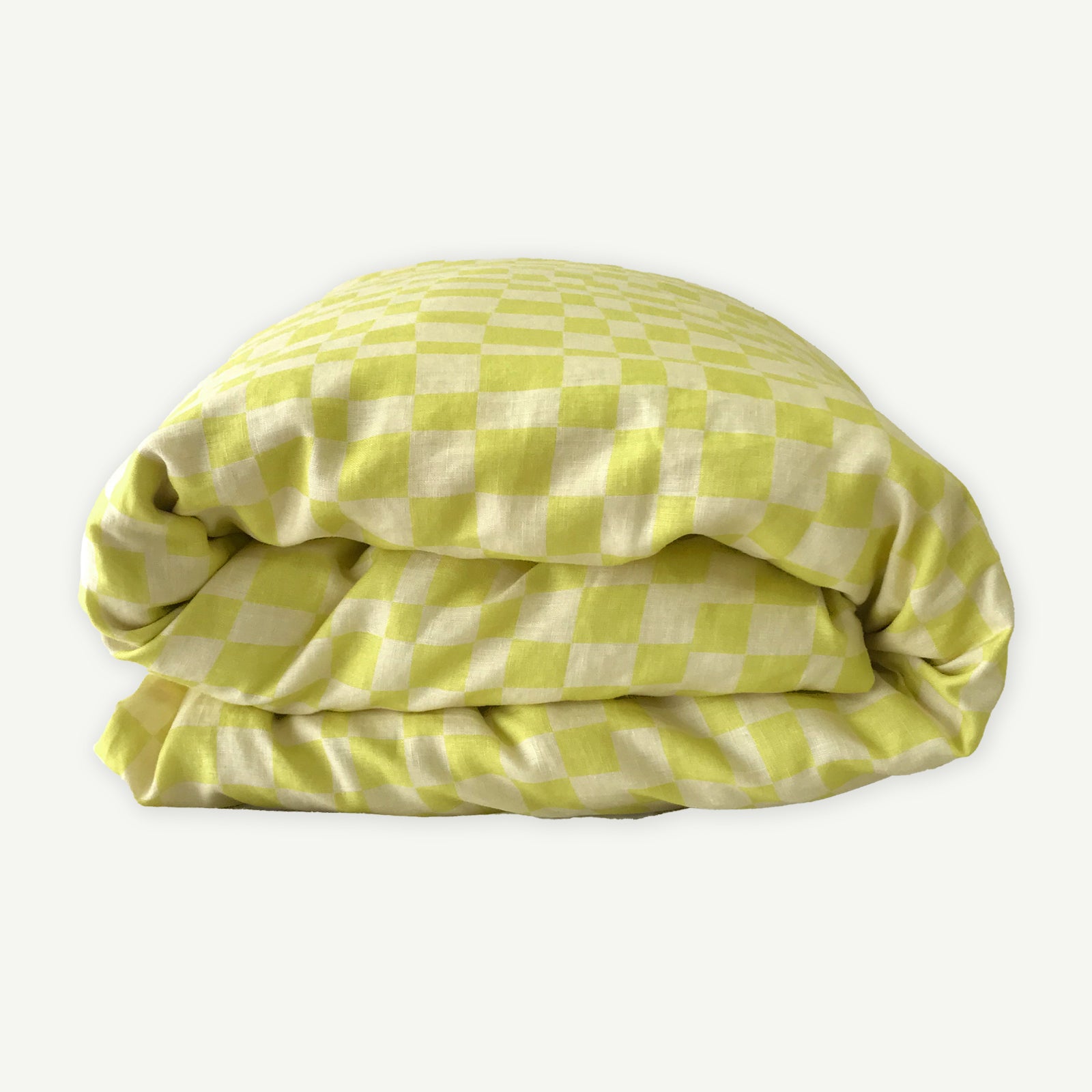 Lime Check Quilt Cover