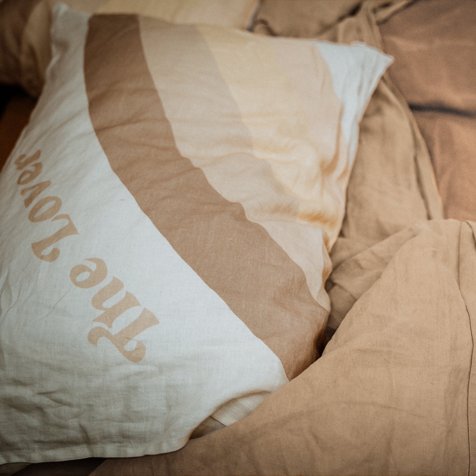 The Lover / The Dreamer Pillowcase SET - Buttercream