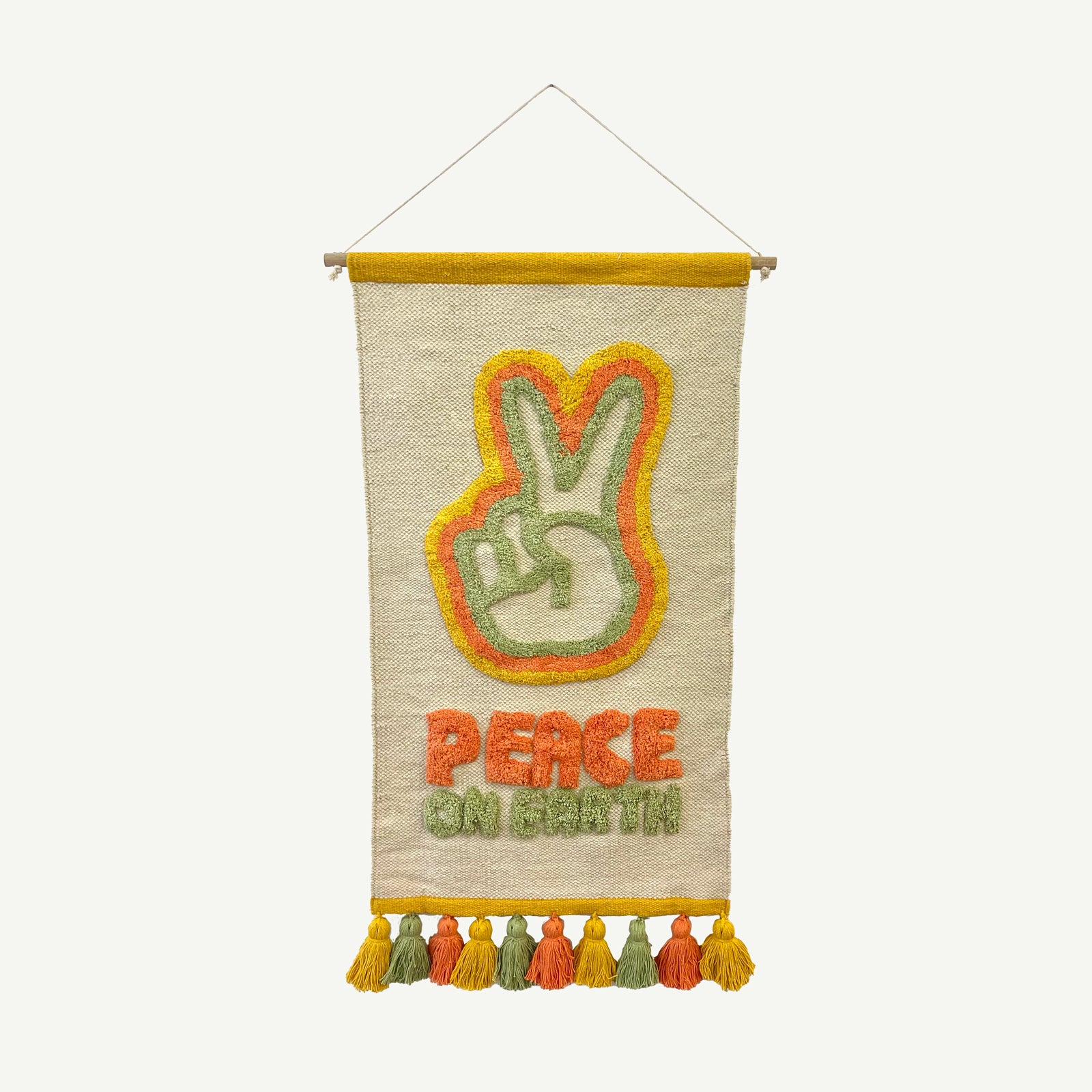 Peace On Earth Tufted Wall Hanging