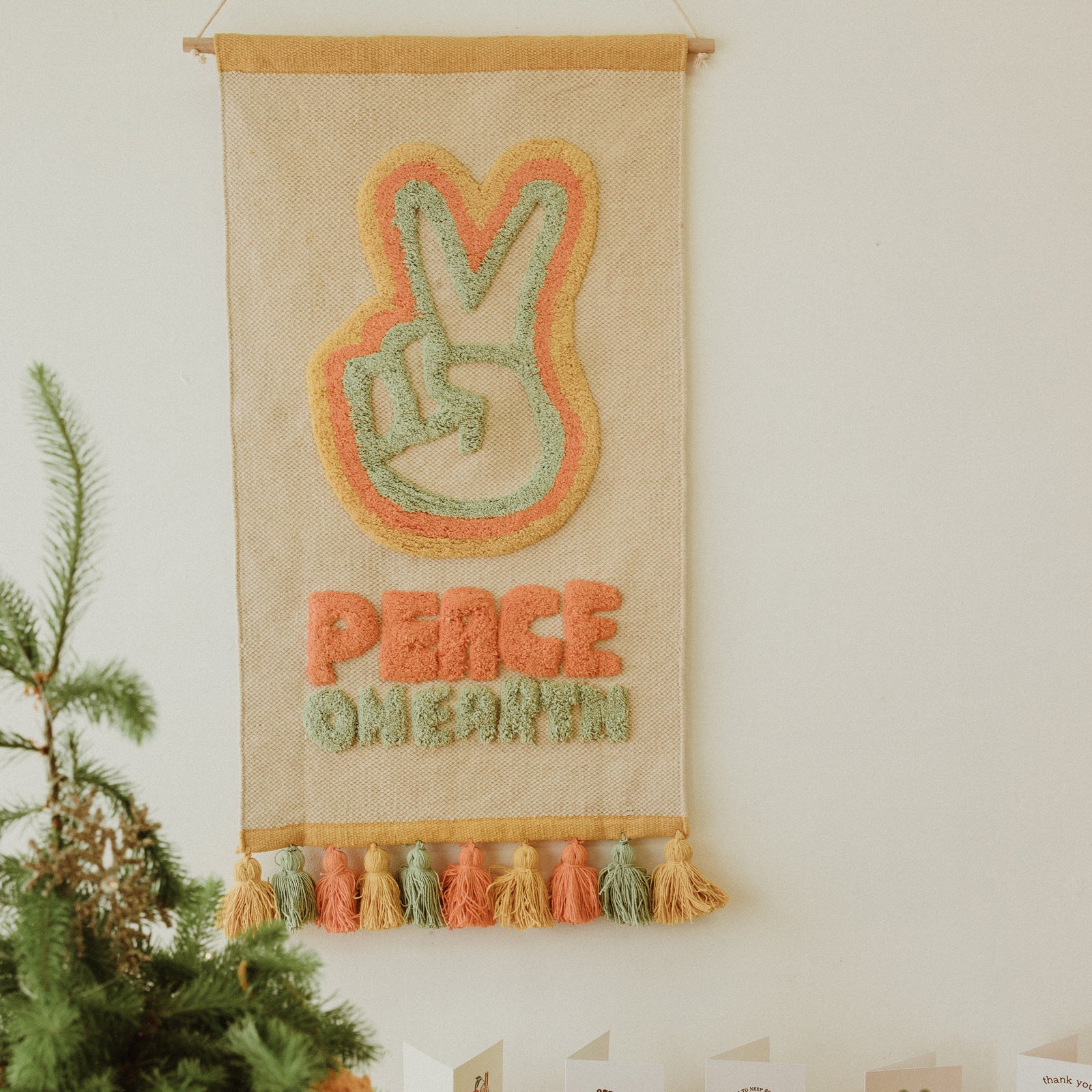Peace On Earth Tufted Wall Hanging