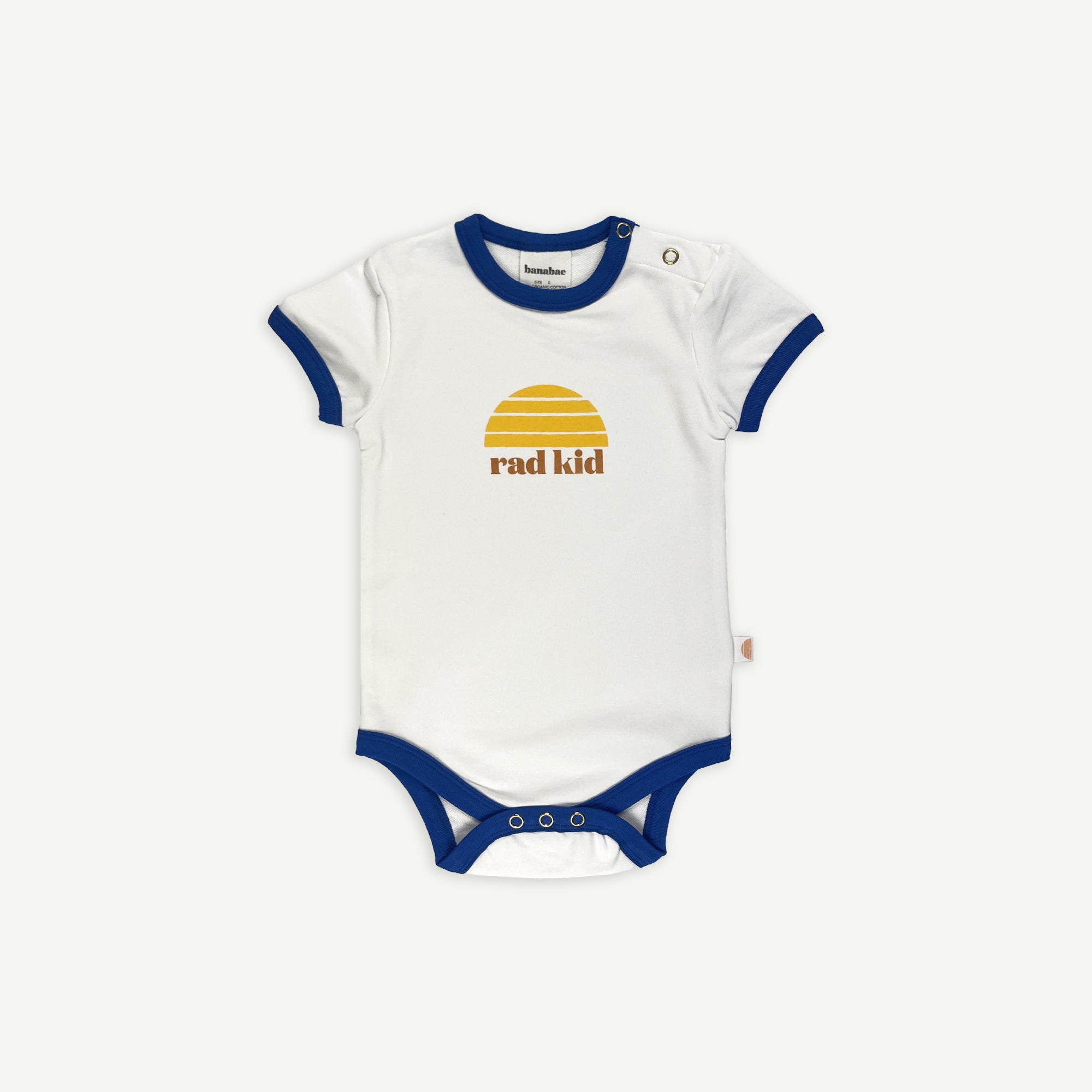 Rad Kid Primary Organic Cotton Ringer Onesie