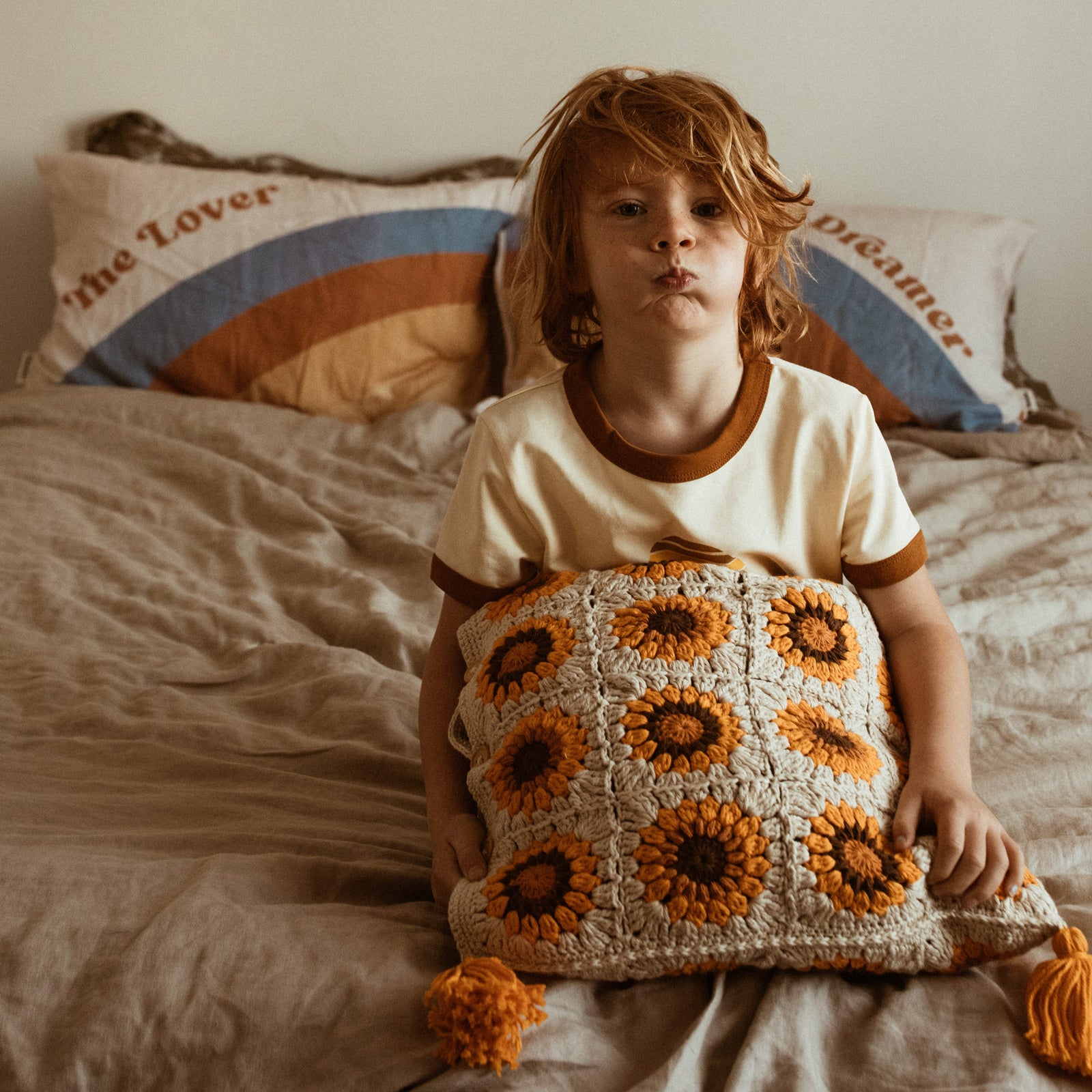 Sunflowers Crochet Cushion Cover