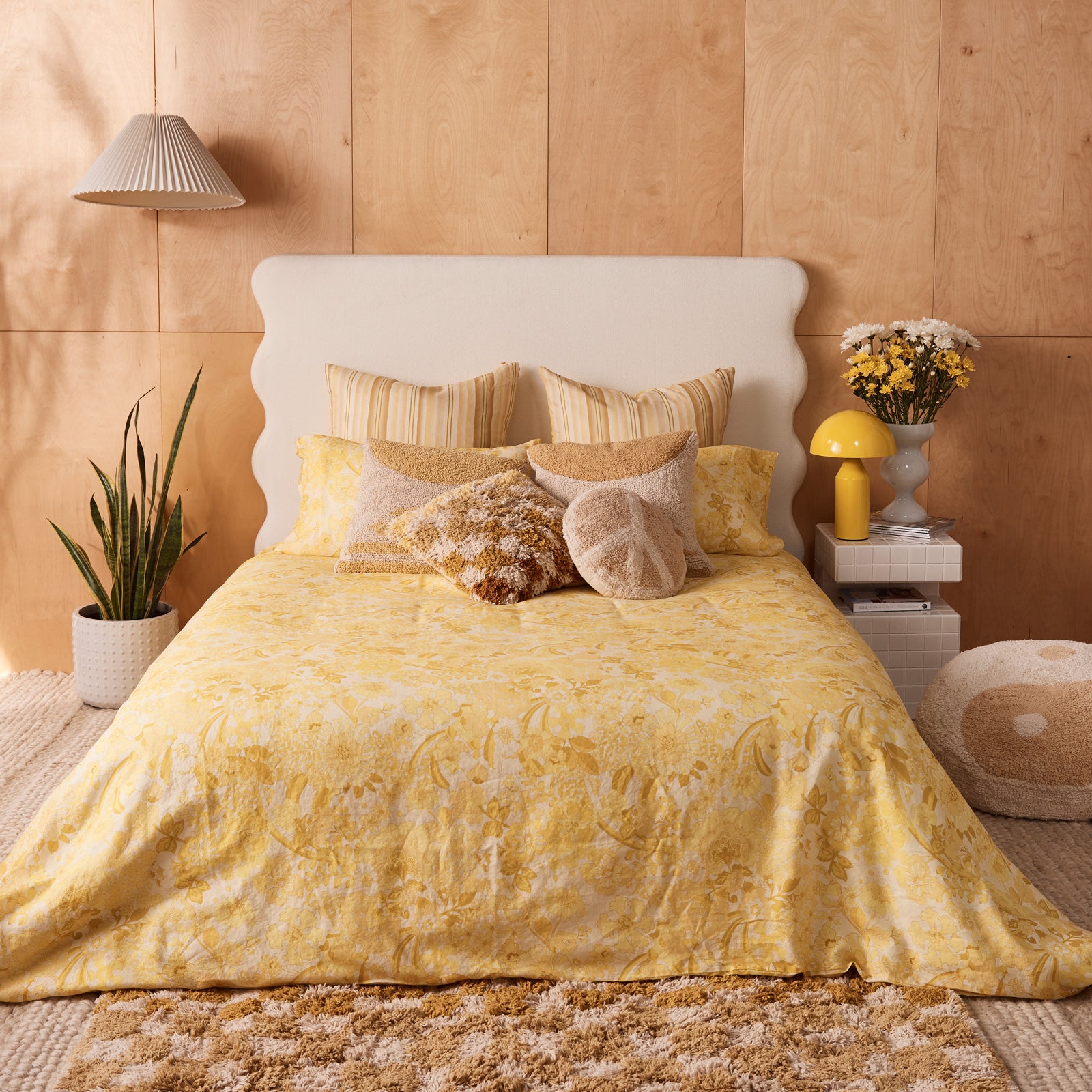 Sundaze Floral Flax Linen Quilt Cover