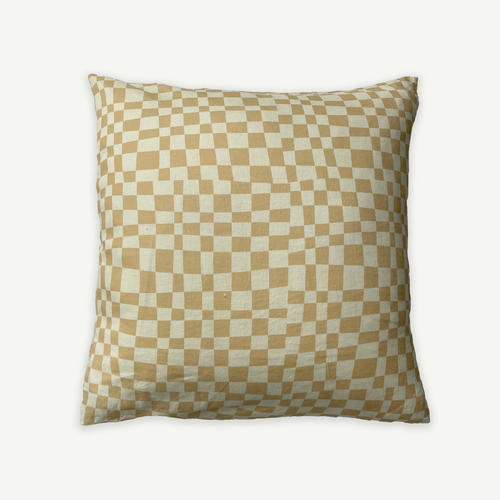 Petal Puff /  Beige Checkers Reversible Euro Pillowcase