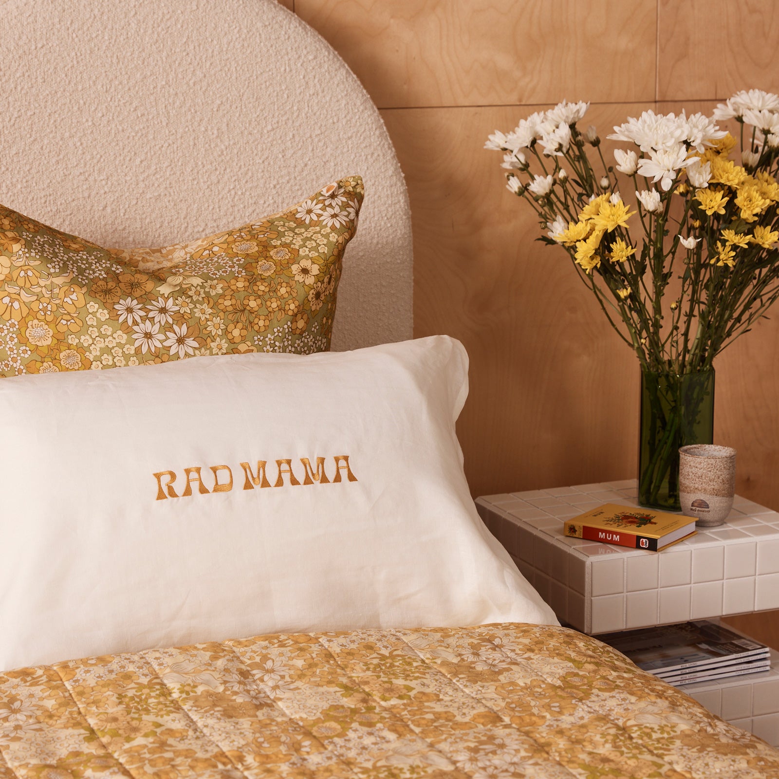 Rad Mama Embroidered Standard Pillowcase